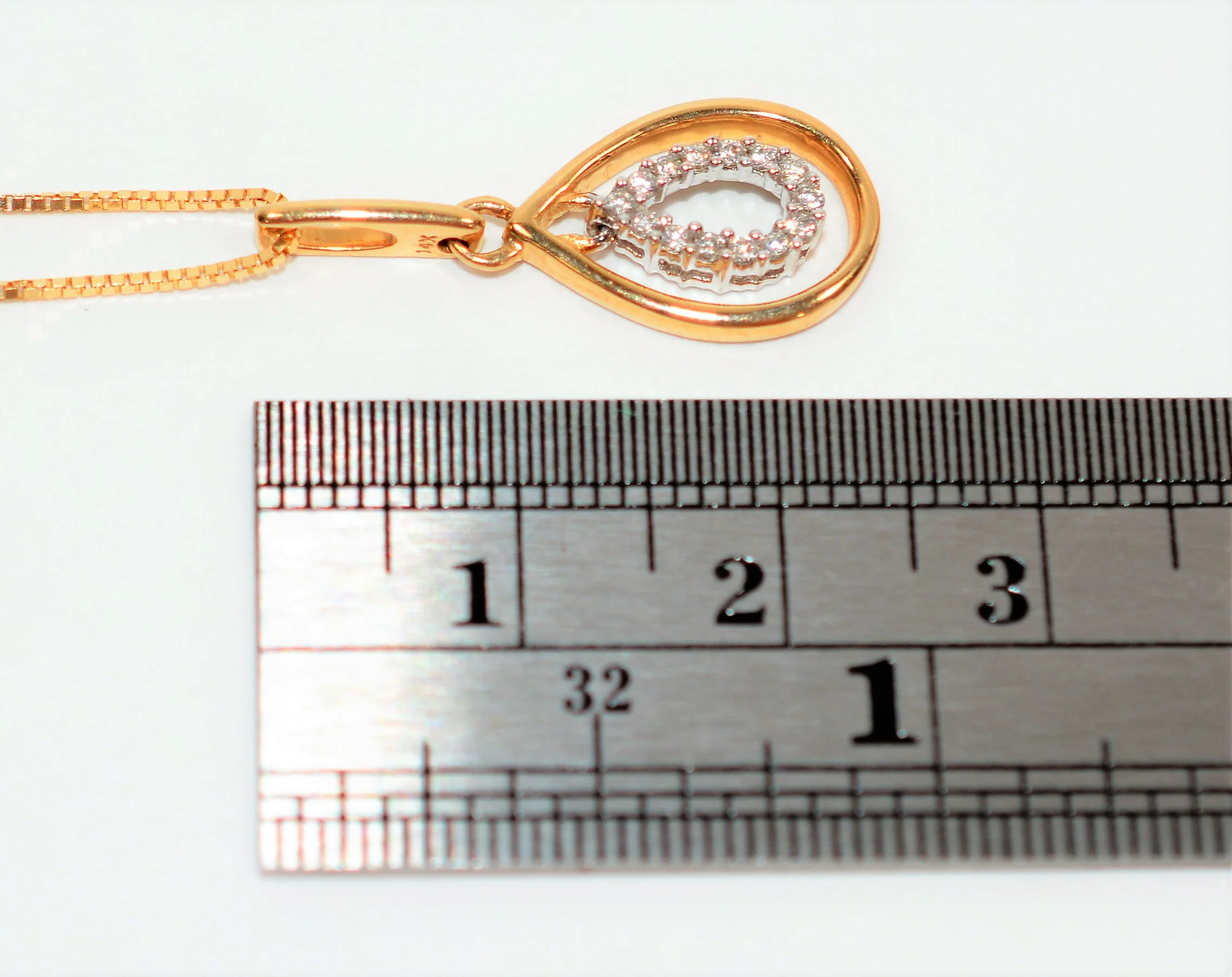 Natural Diamond Necklace 14K Solid Gold .14tcw Pave Pendant Necklace Statement Necklace Diamond Pendant Estate Jewelry Fine Women's Necklace - Image 8