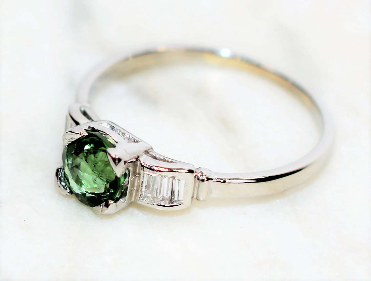 Natural Paraiba Tourmaline & Diamond Ring Platinum 1.18tcw Fine Gemstone Women's Ring Estate Birthstone Ring Engagement Ring Promise Ring - Image 8