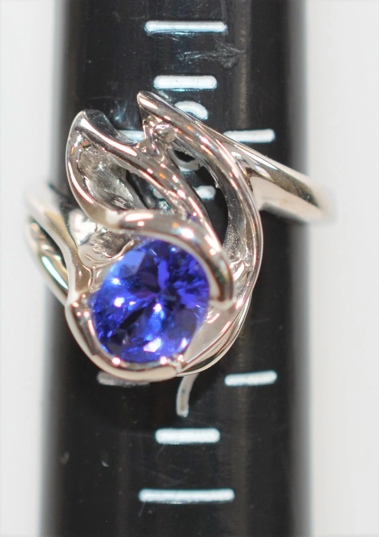 GIA Certified Natural D'Block Tanzanite Ring 14K Solid White Gold 1.33ct Solitaire Ring Statement Ring Cocktail Ring Estate Jewelry December - Image 10
