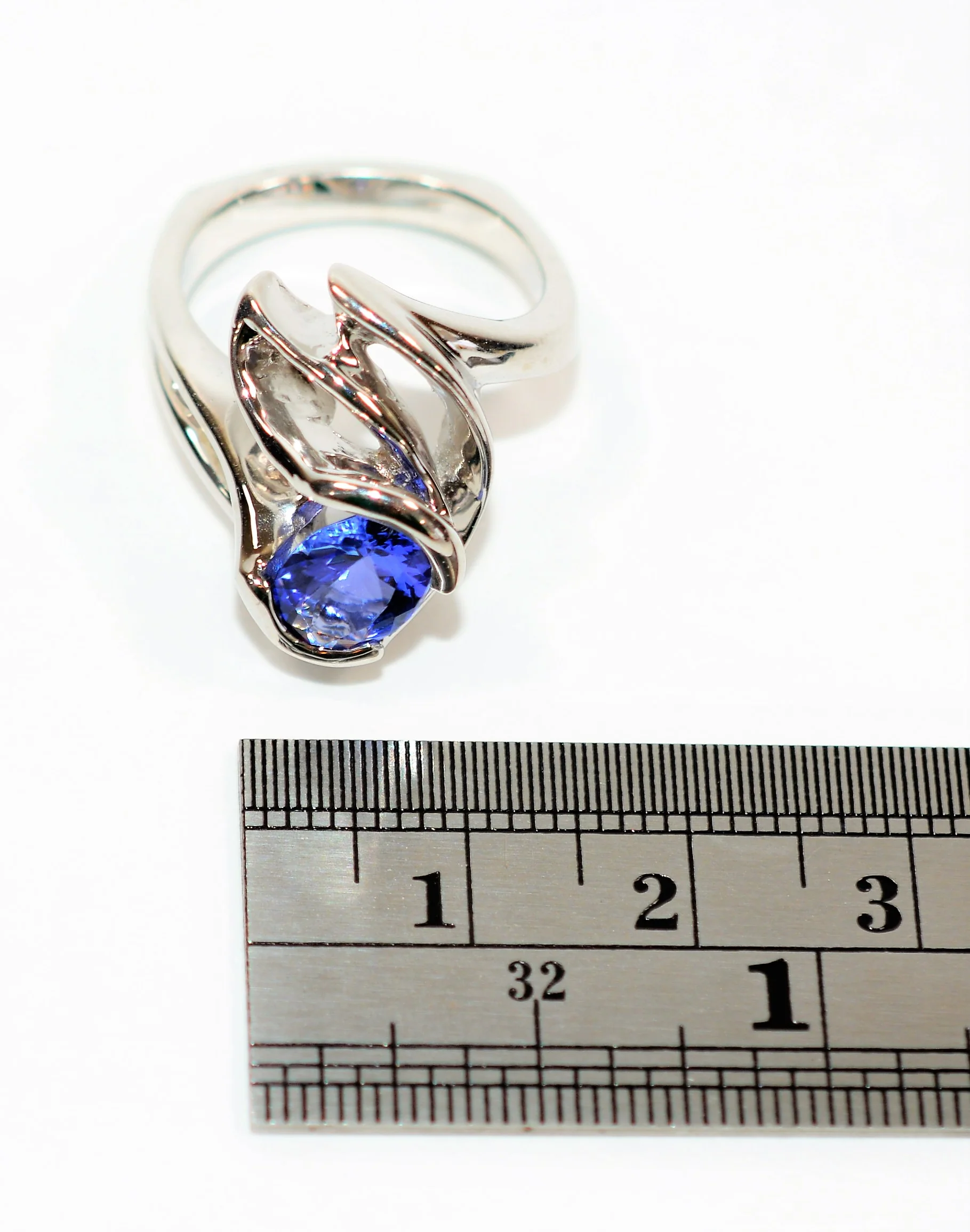 GIA Certified Natural D'Block Tanzanite Ring 14K Solid White Gold 1.33ct Solitaire Ring Statement Ring Cocktail Ring Estate Jewelry December - Image 12