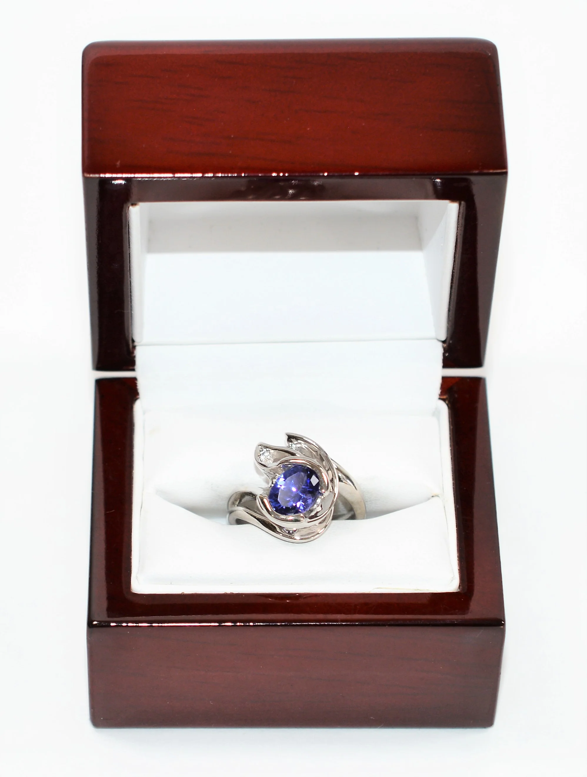 GIA Certified Natural D'Block Tanzanite Ring 14K Solid White Gold 1.33ct Solitaire Ring Statement Ring Cocktail Ring Estate Jewelry December - Image 13