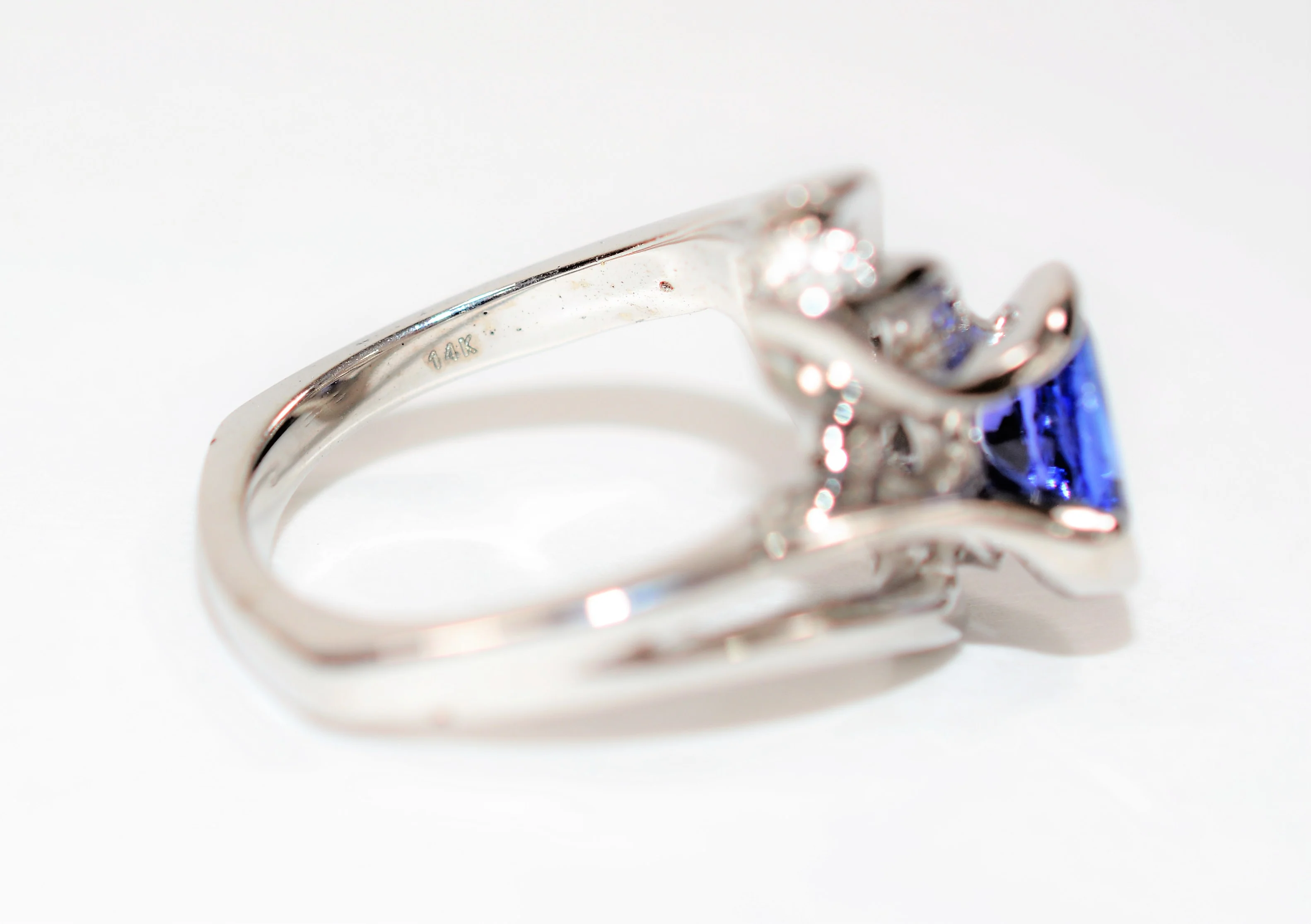 GIA Certified Natural D'Block Tanzanite Ring 14K Solid White Gold 1.33ct Solitaire Ring Statement Ring Cocktail Ring Estate Jewelry December - Image 7