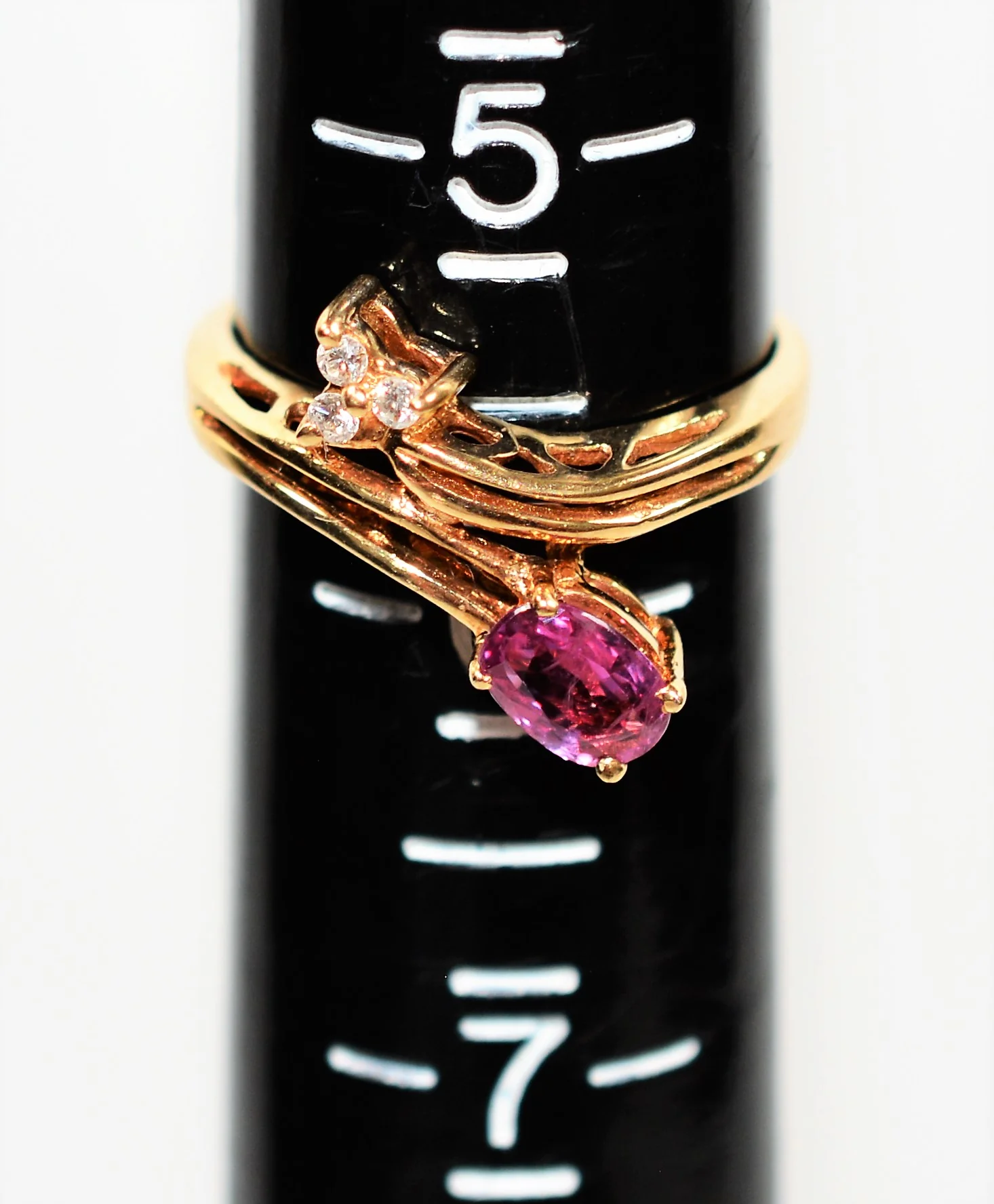 Natural Ruby & Diamond Ring 14K Solid Gold .56tcw Ruby Ring Women’s Ring Cocktail Ring Statement Ring Vintage Jewelry July Birthstone Ring - Image 10