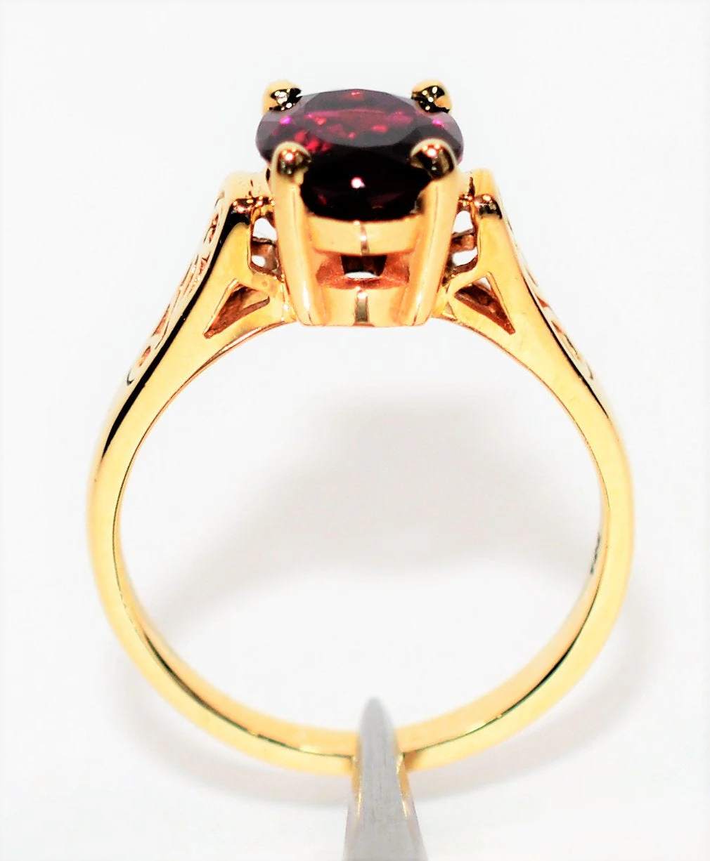 Natural Rubellite Ring 14K Solid Gold 1.90ct Pink Tourmaline Ring Solitaire Ring Vintage Ring Antique Ring Women's Ring Fine Estate Jewelry - Image 3