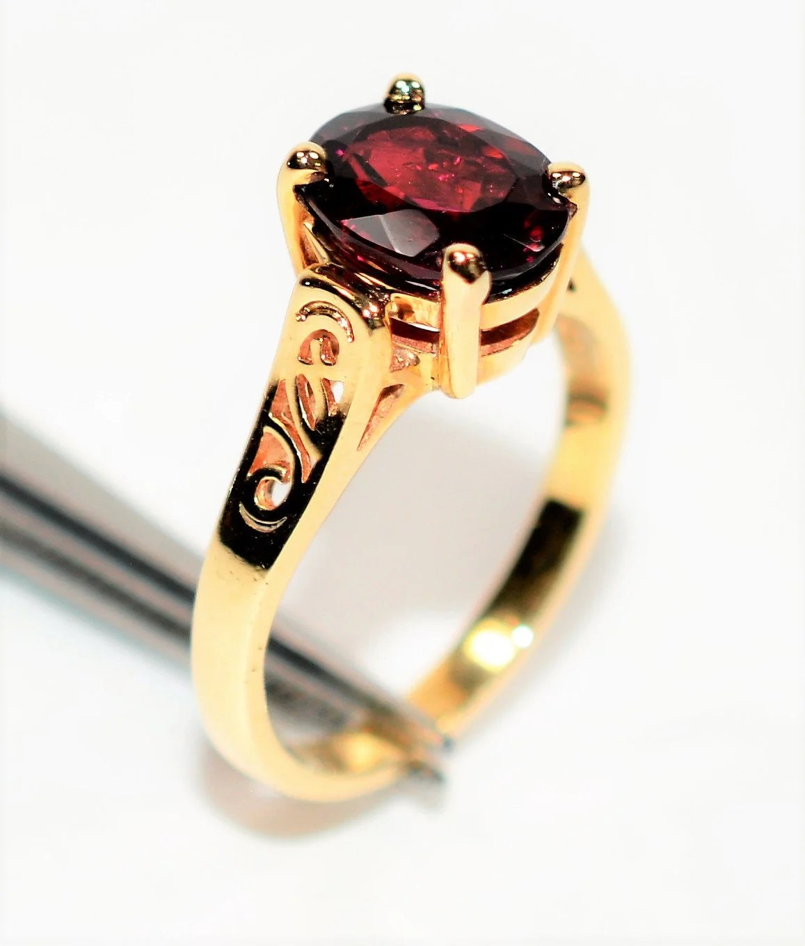 Natural Rubellite Ring 14K Solid Gold 1.90ct Pink Tourmaline Ring Solitaire Ring Vintage Ring Antique Ring Women's Ring Fine Estate Jewelry - Image 4