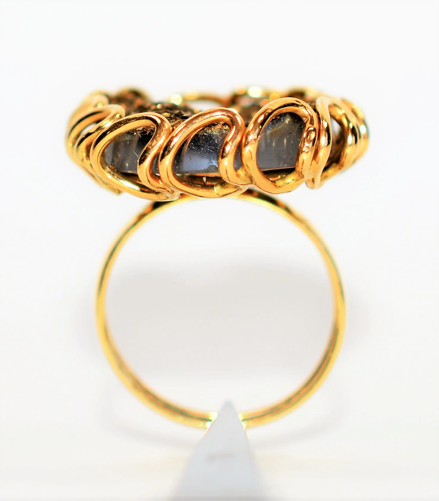 Natural Druzy Ring 14K Solid Gold Ring MILOR Ring Italian Ring Cocktail Ring Statement Ring Solitaire Ring Estate Ring Womens Ring Jewellery - Image 3