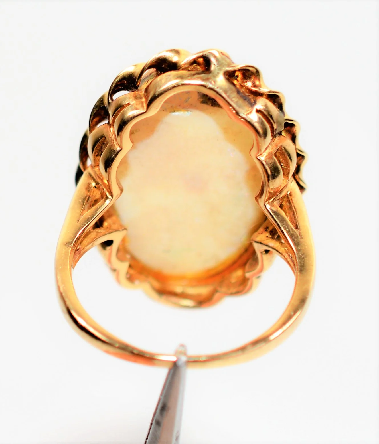 Natural Ethiopian Opal Ring 14K Solid Gold 25mm Precious Opal Ring Solitaire Ring Statement Ring Vintage Ring Cocktail Ring Birthstone Ring - Image 7