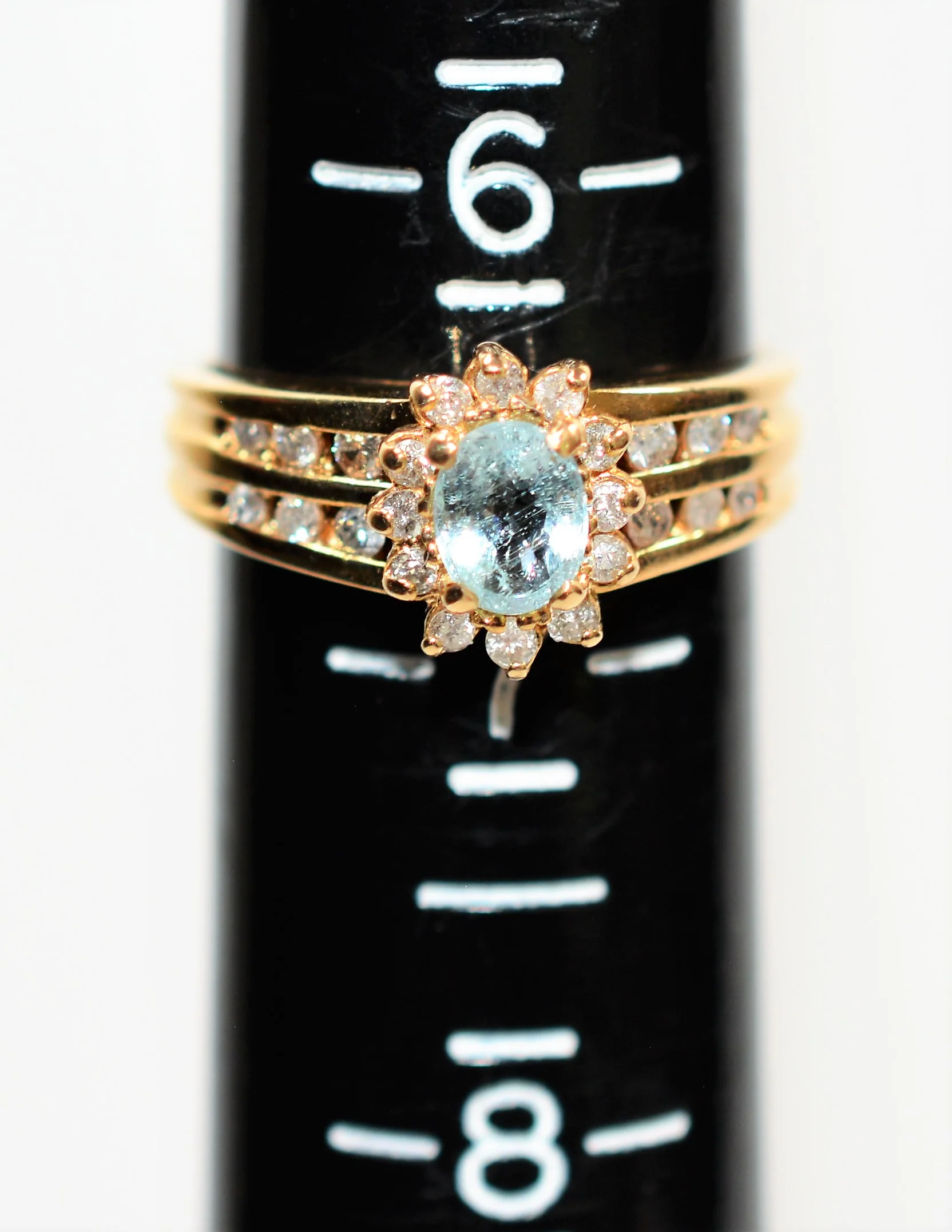 Natural Paraiba Tourmaline & Diamond Ring 14K Solid Gold .78tcw Gemstone Women's Estate Jewelry Fine Ring Cluster Ring Vintage Jewellery - Image 10