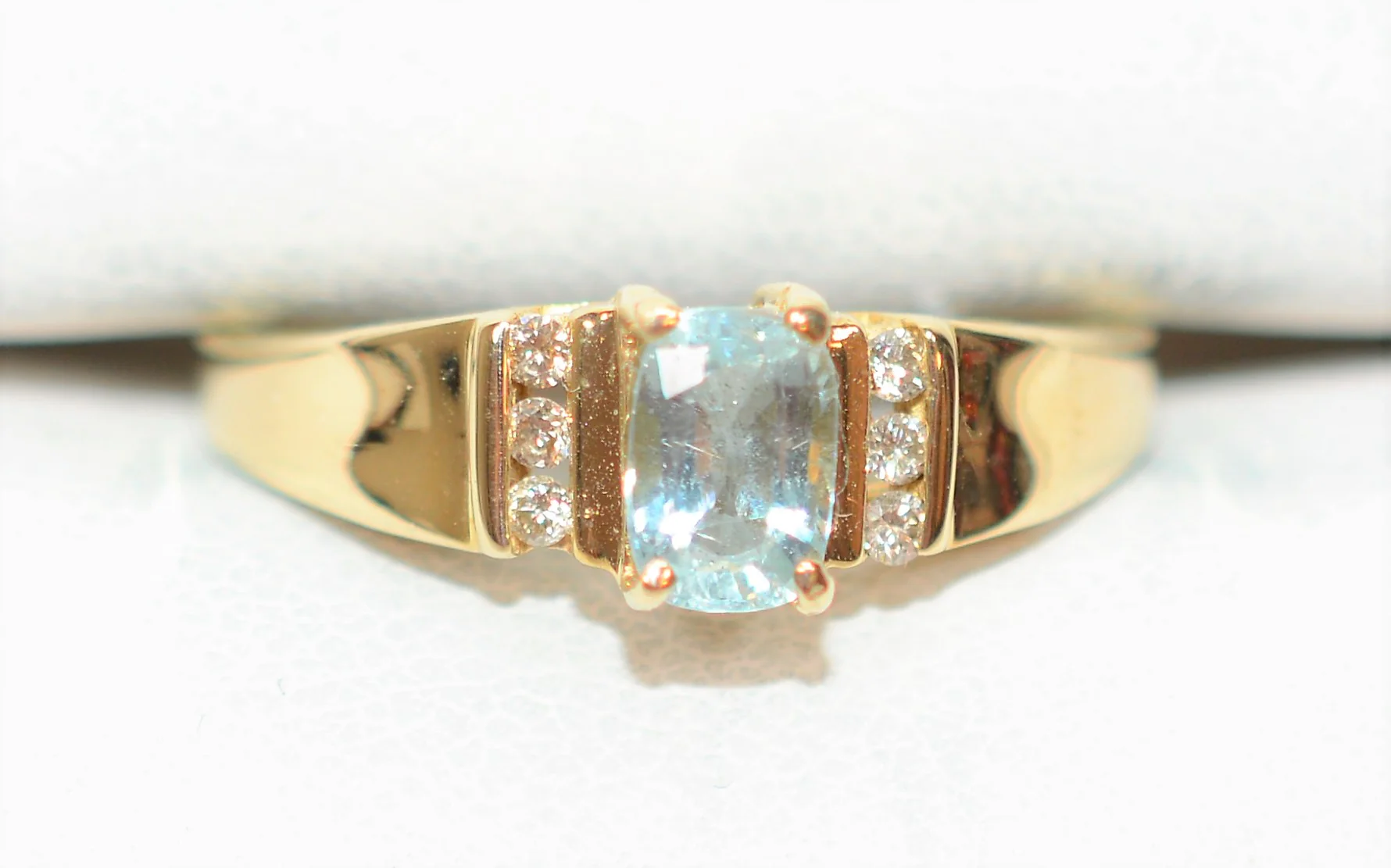Natural Paraiba Tourmaline & Diamond Ring 10K Solid Gold .58tcw Gemstone Ring Women's Ring Statement Ring Birthstone Ring Estate Jewellery - Image 5