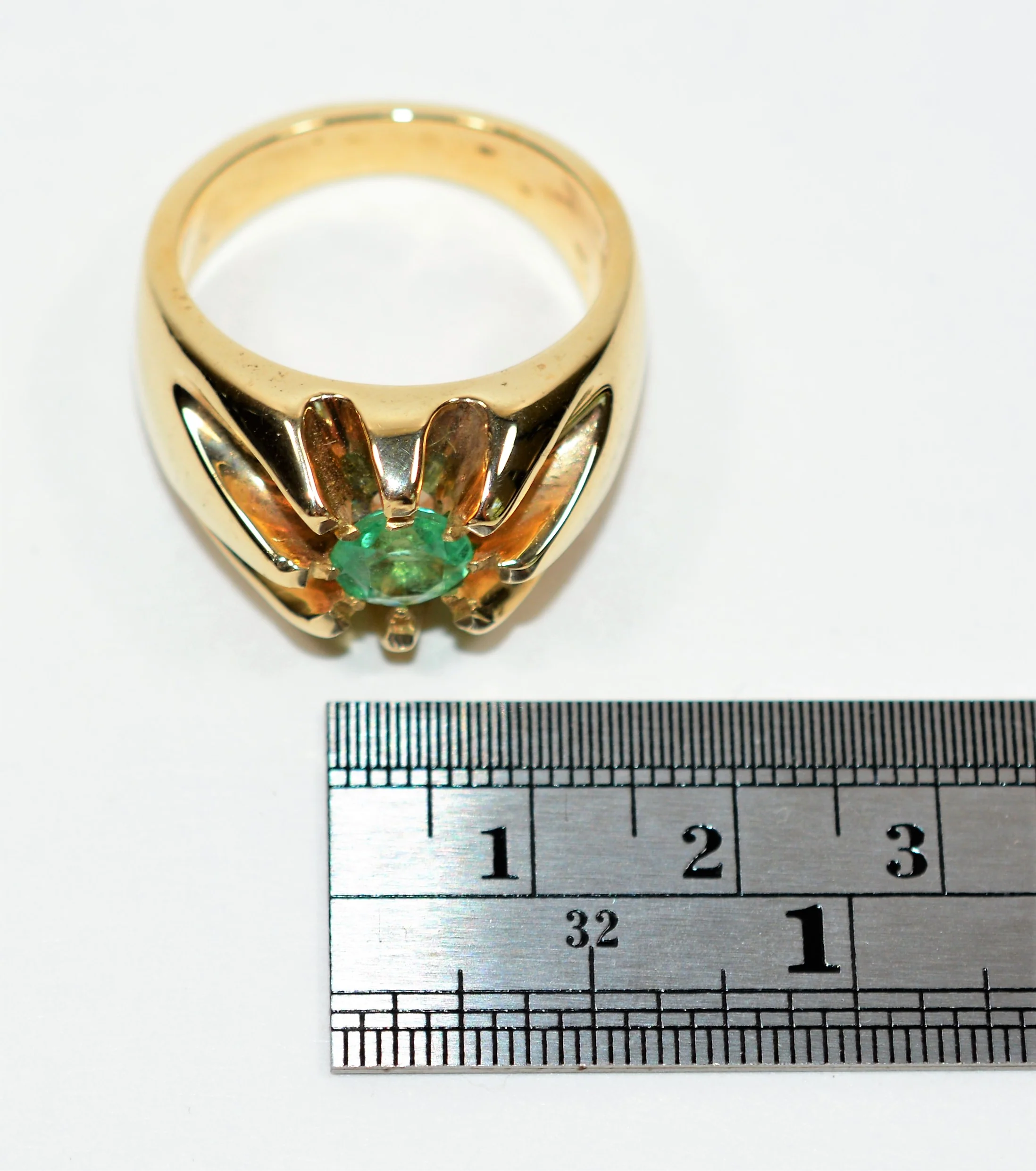 Natural Colombian Emerald Ring 10K Solid Gold 1.10ct Solitaire Ring Statement Ring Men's Ring May Birthstone Ring Vintage Ring Estate Ring - Image 11
