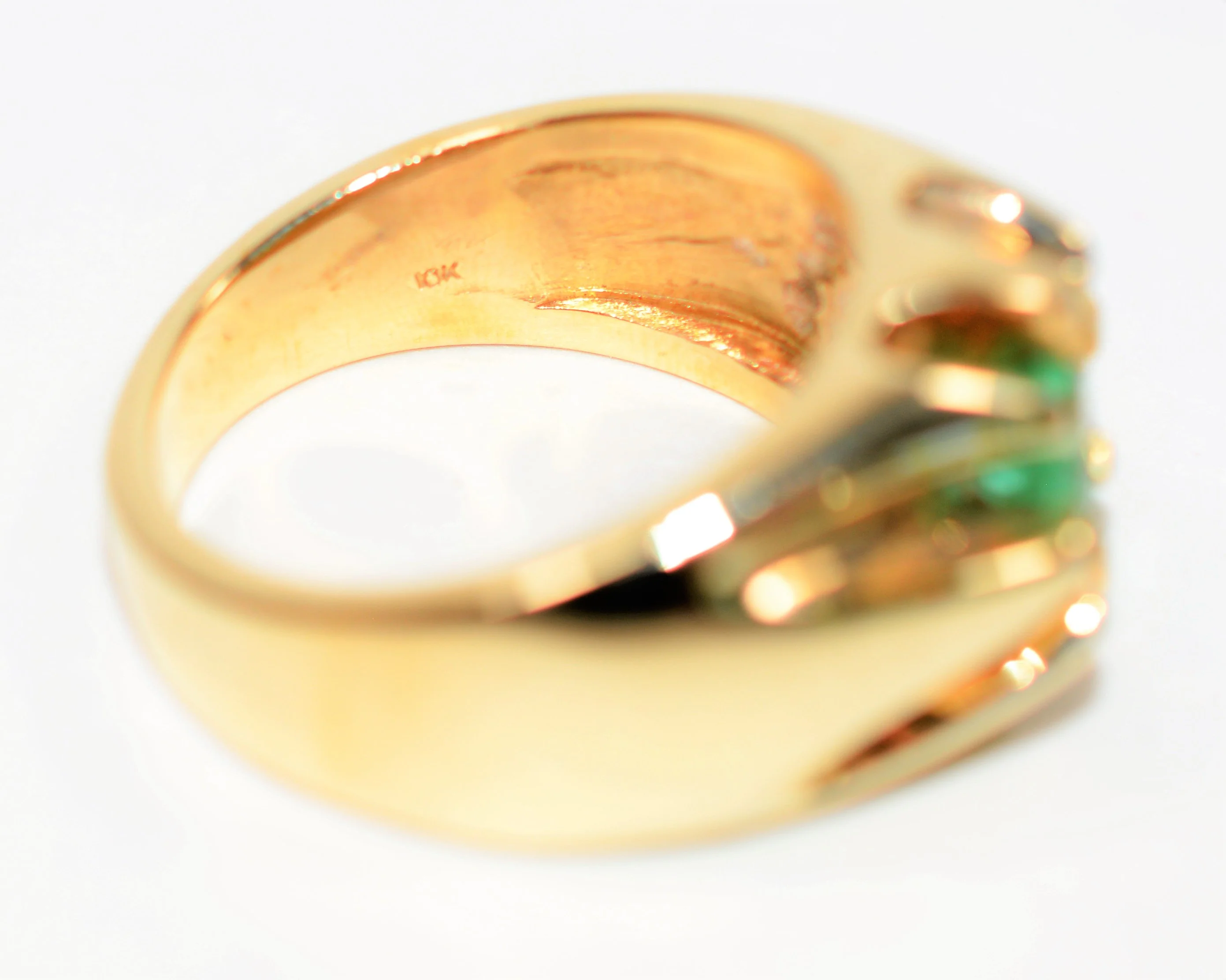 Natural Colombian Emerald Ring 10K Solid Gold 1.10ct Solitaire Ring Statement Ring Men's Ring May Birthstone Ring Vintage Ring Estate Ring - Image 6