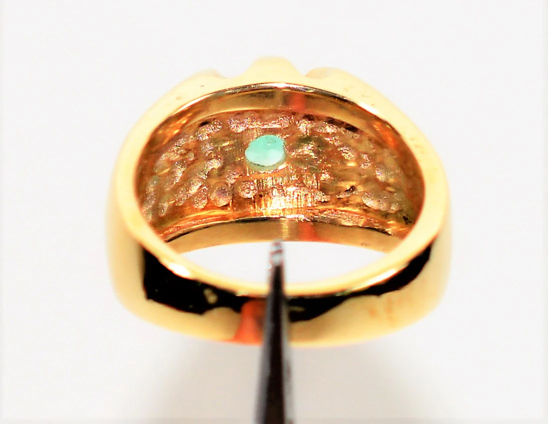 Natural Colombian Emerald Ring 10K Solid Gold 1.10ct Solitaire Ring Statement Ring Men's Ring May Birthstone Ring Vintage Ring Estate Ring - Image 7
