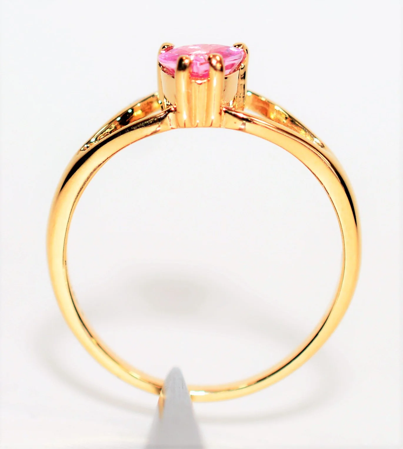 Natural Padparadscha Sapphire Ring 14K Solid Gold .50ct Heart Ring Gemstone Ring Promise Ring Engagement Ring Solitaire Ring Pink Ring Fine - Image 3