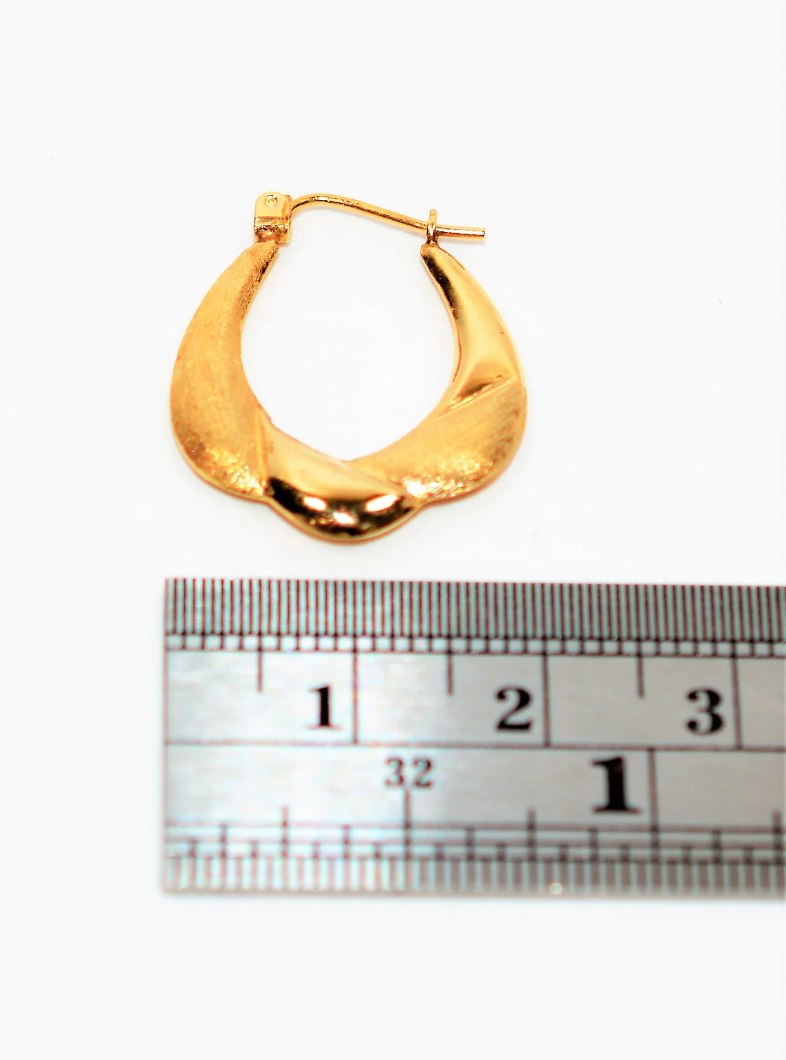 14K Solid Gold 19.50mm Hoop Earrings Gold Hoops Gold Earrings Statement Earrings Vintage Earrings Cocktail Earrings Door Knocker Hoops Estate Jewelry Jewellery - Image 7
