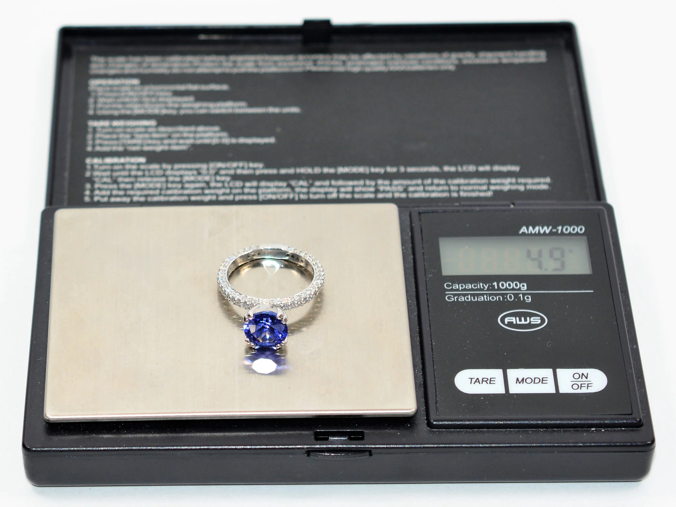 Gabriel & Co. GIA Certified Natural D'Block Tanzanite and Diamond Ring 18K Solid White Gold 3.96tcw Eternity Ring Engagement Ring Bridal - Image 13