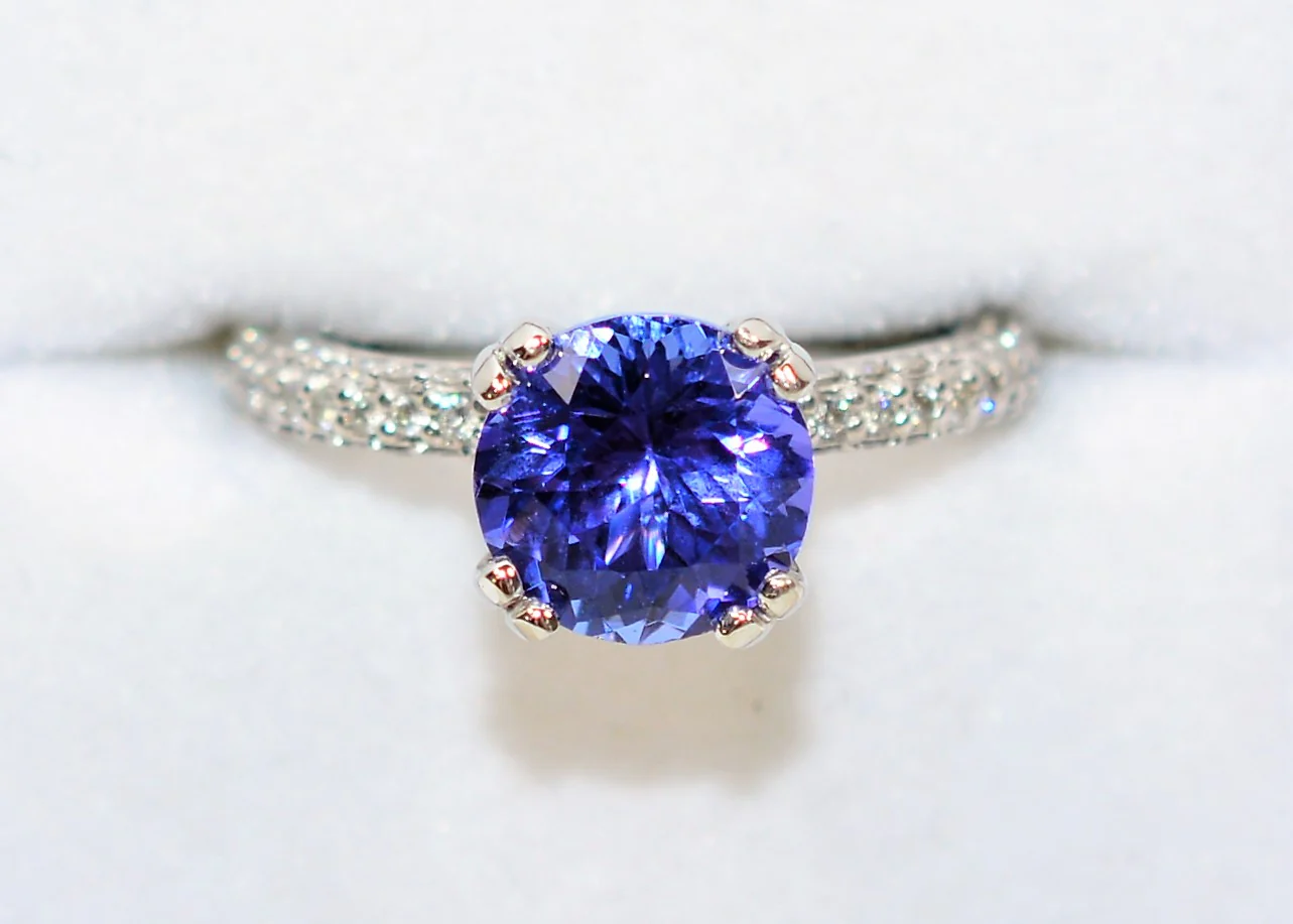 Gabriel & Co. GIA Certified Natural D'Block Tanzanite and Diamond Ring 18K Solid White Gold 3.96tcw Eternity Ring Engagement Ring Bridal - Image 6