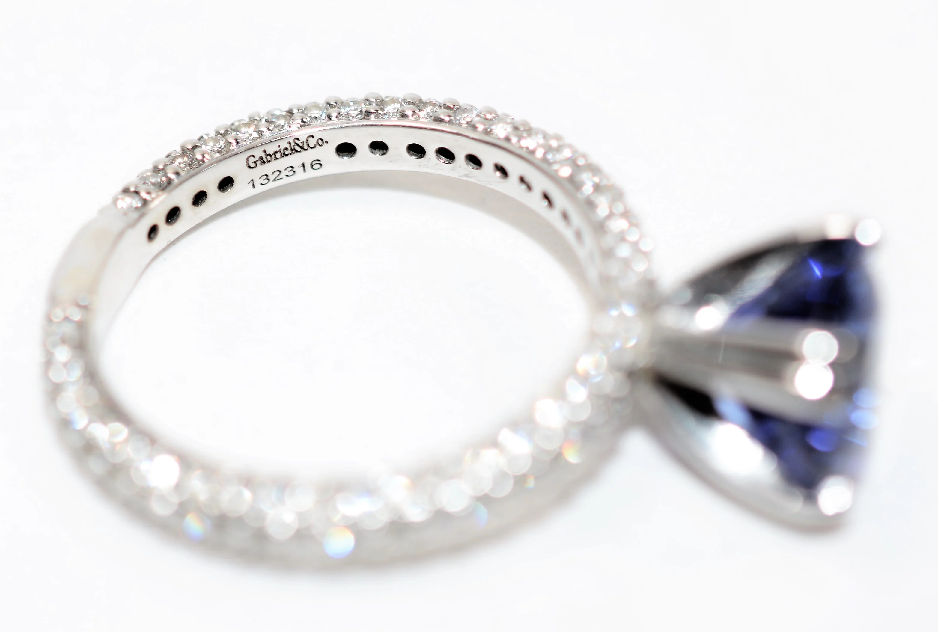 Gabriel & Co. GIA Certified Natural D'Block Tanzanite and Diamond Ring 18K Solid White Gold 3.96tcw Eternity Ring Engagement Ring Bridal - Image 7