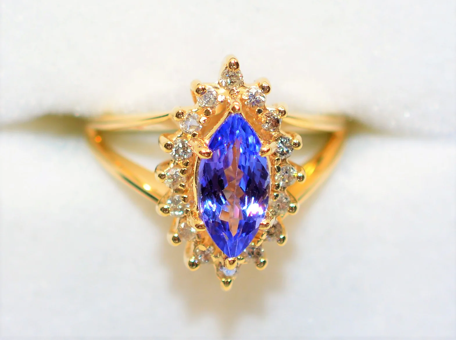 Certified Natural D'Block Tanzanite & Diamond Ring 14K Solid Gold 1.40tcw December Birthstone Ring Statement Ring Gemstone Ring Vintage Ring - Image 6
