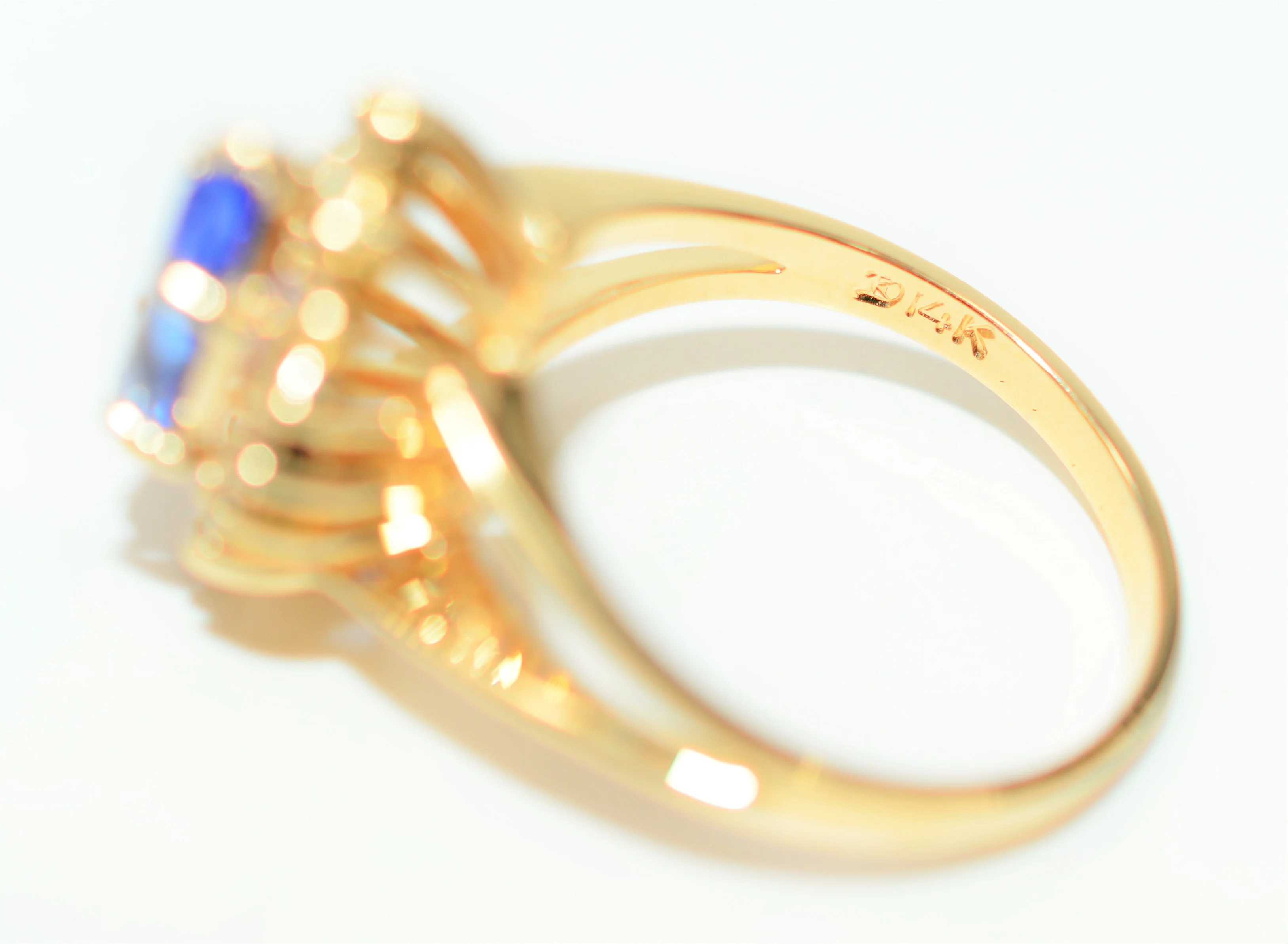 Certified Natural D'Block Tanzanite & Diamond Ring 14K Solid Gold 1.40tcw December Birthstone Ring Statement Ring Gemstone Ring Vintage Ring - Image 7