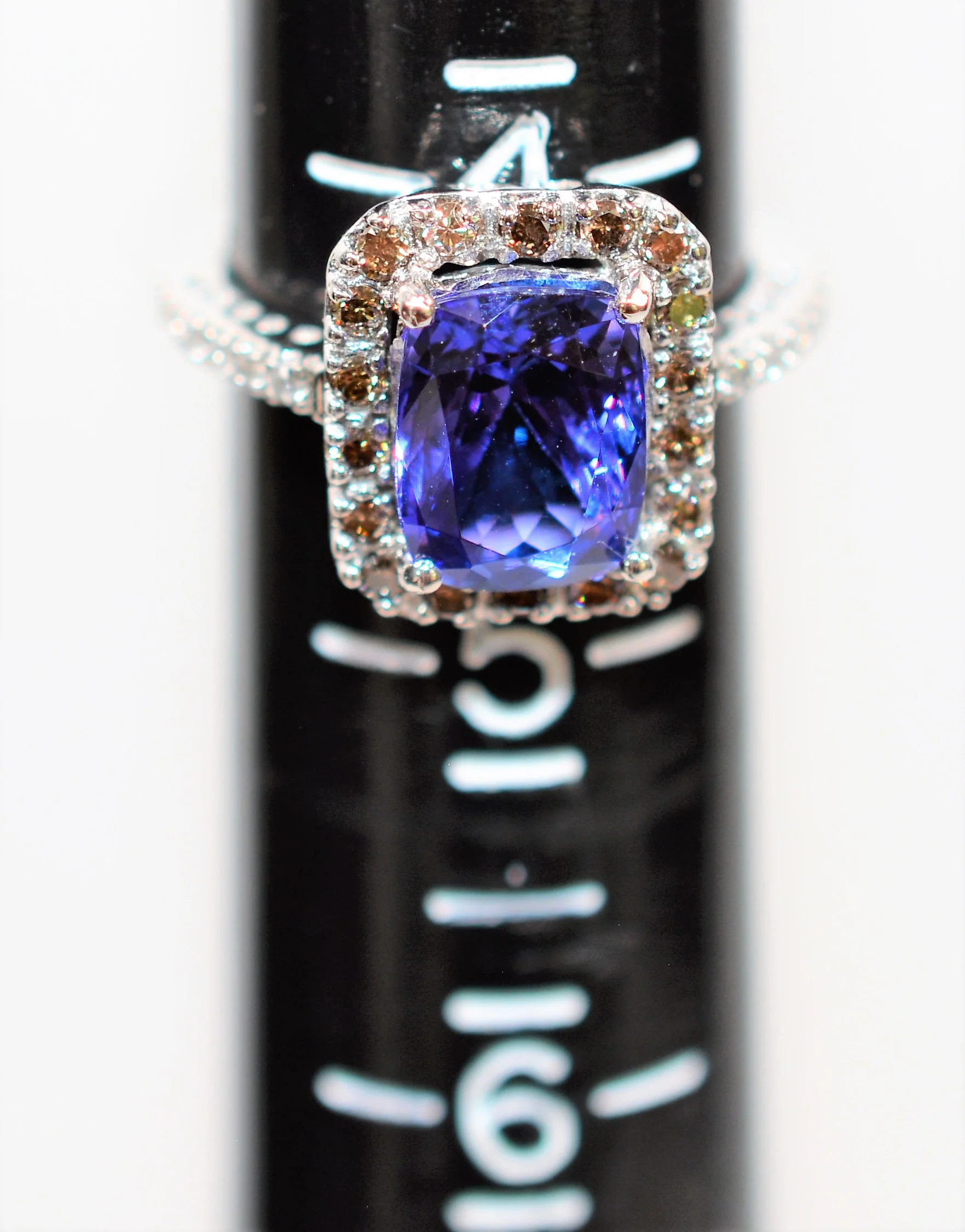 Effy Certified Natural D'Block  Tanzanite & Fancy Chocolate Diamond Ring 14K Solid White Gold 3.21tcw Designer Ring Cocktail Ring Jewellery - Image 10