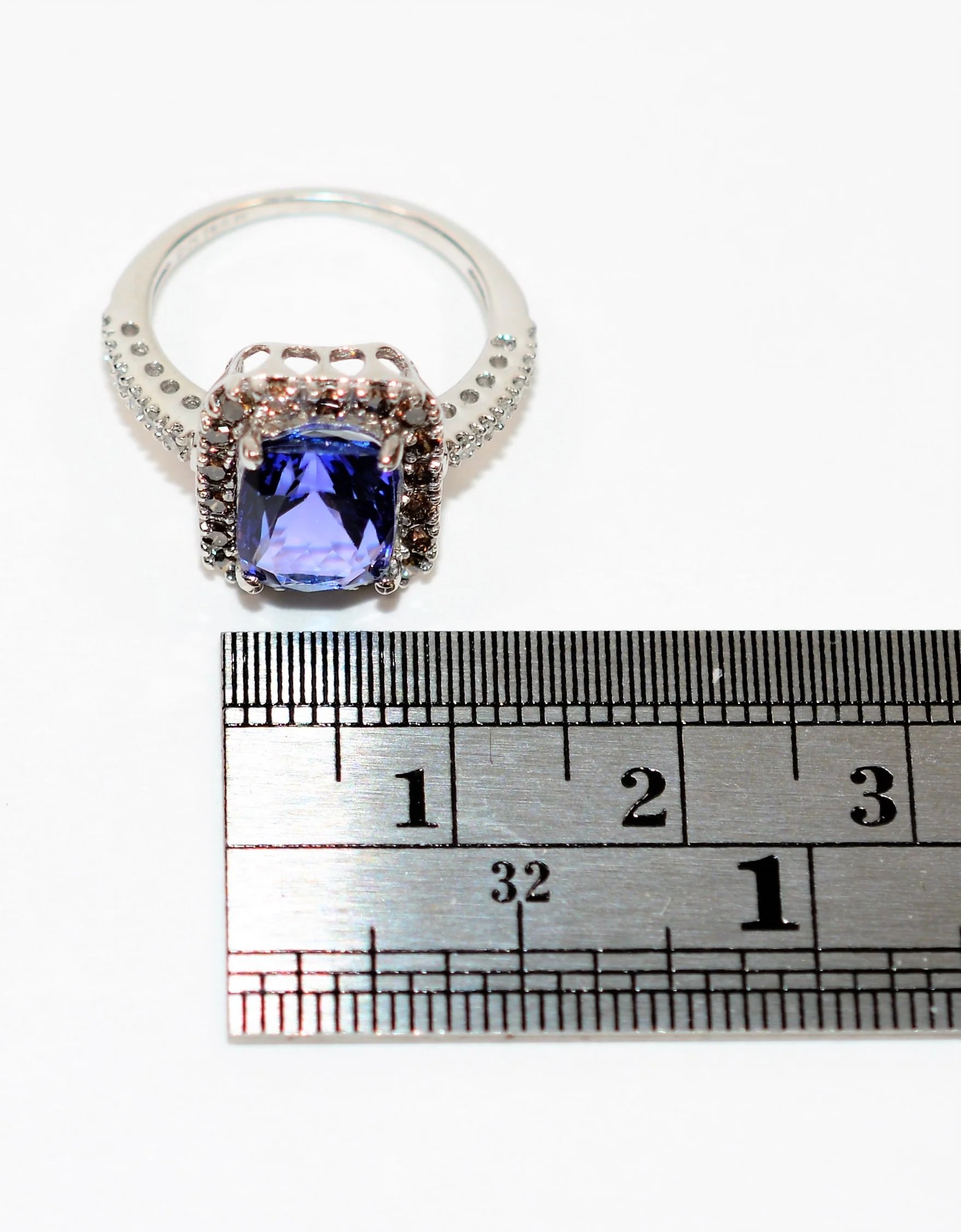 Effy Certified Natural D'Block  Tanzanite & Fancy Chocolate Diamond Ring 14K Solid White Gold 3.21tcw Designer Ring Cocktail Ring Jewellery - Image 12