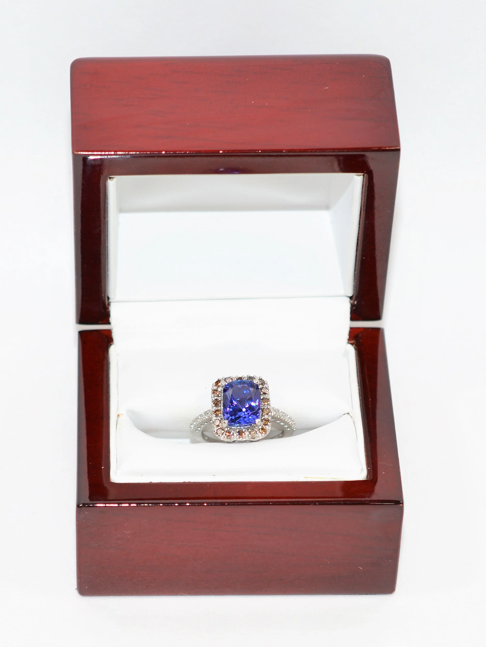 Effy Certified Natural D'Block  Tanzanite & Fancy Chocolate Diamond Ring 14K Solid White Gold 3.21tcw Designer Ring Cocktail Ring Jewellery - Image 13