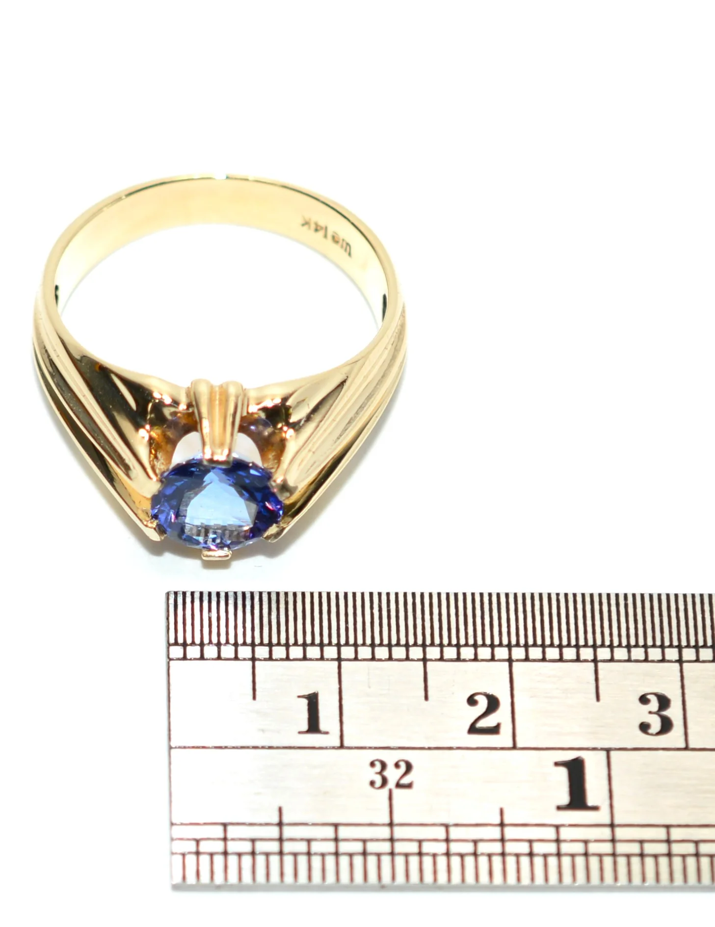 Certified Natural D'Block Tanzanite 14K Gold 1.72ct Mens Ring Solitaire Ring Gents Ring Vintage Ring Blue Purple Gemstone Violet Cocktail - Image 11
