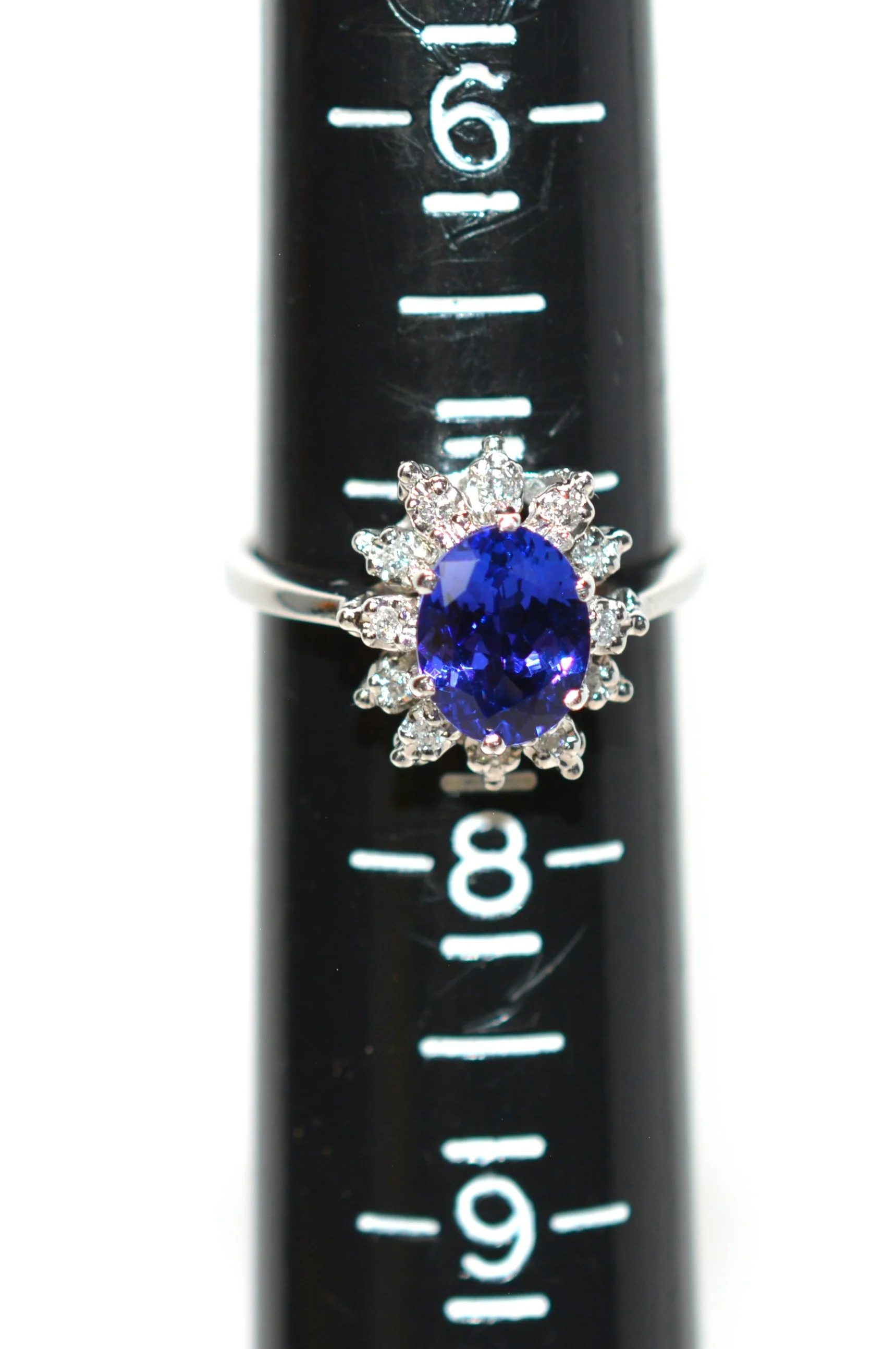 Certified Natural D'Block Tanzanite & Diamond Ring 14K White Gold 1.99tcw Engagement Ring Statement Ring Cocktail Ring Womens Ring Halo Ring - Image 10