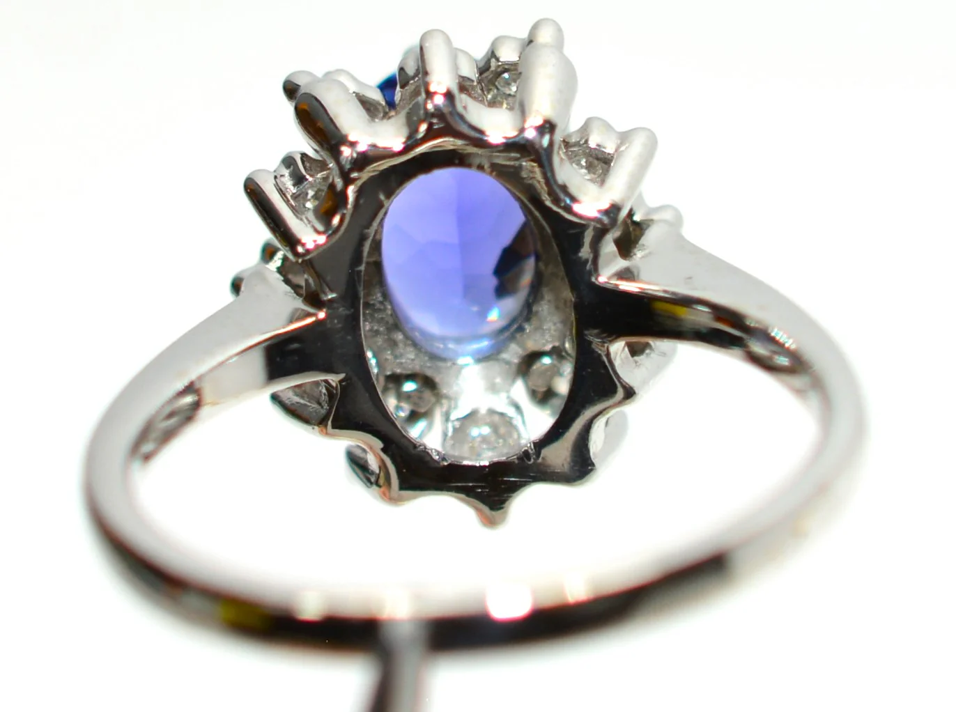 Certified Natural D'Block Tanzanite & Diamond Ring 14K White Gold 1.99tcw Engagement Ring Statement Ring Cocktail Ring Womens Ring Halo Ring - Image 8