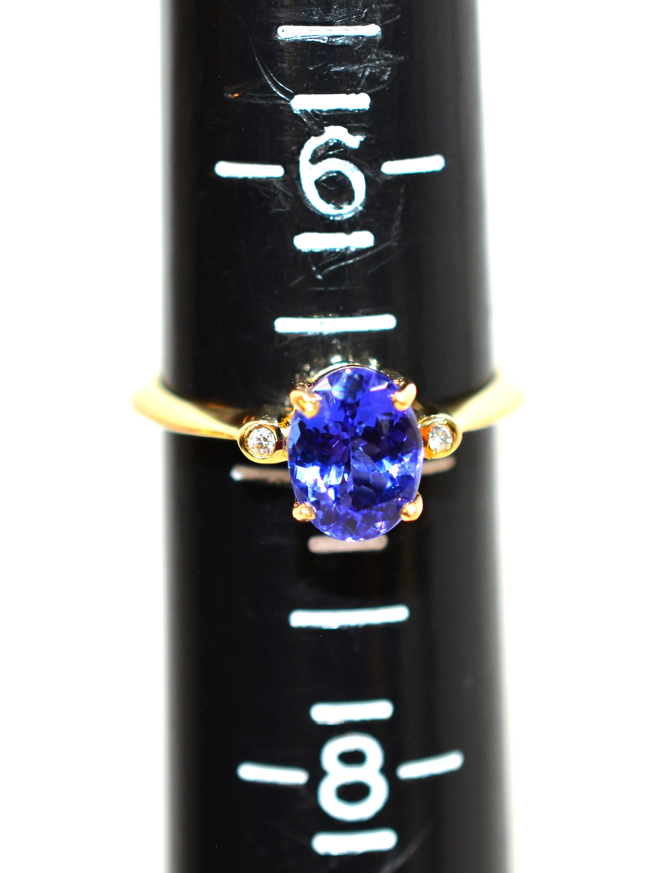 Certified Natural D'Block Tanzanite & Diamond Ring 18K Solid Gold 1.94tcw Gemstone Ring Birthstone Ring Engagement Ring Cocktail Ring Estate - Image 10