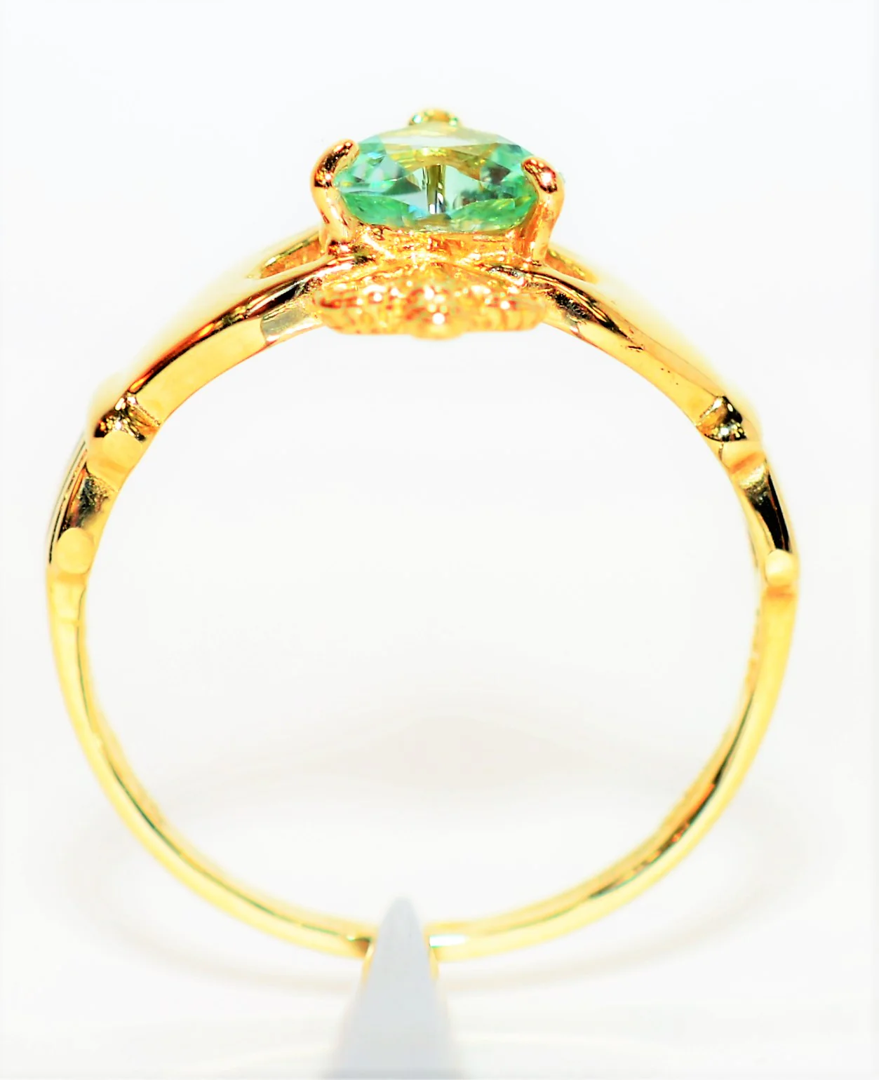 Certified Natural Paraiba Tourmaline Ring 14K Solid Gold Irish Claddagh .72ct Gemstone Heart Promise Ring Engagement Estate Jewelry - Image 4