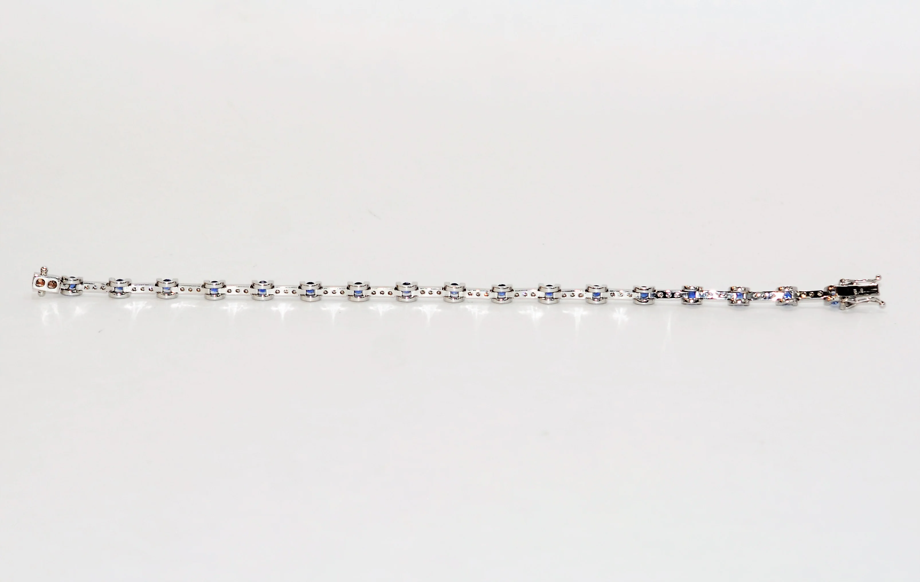Natural Ceylon Sapphire & Diamond Bracelet 18K Solid White Gold 2.28tcw Tennis Bracelet Gemstone Bracelet Women's Bracelet Blue Fine Jewelry - Image 7