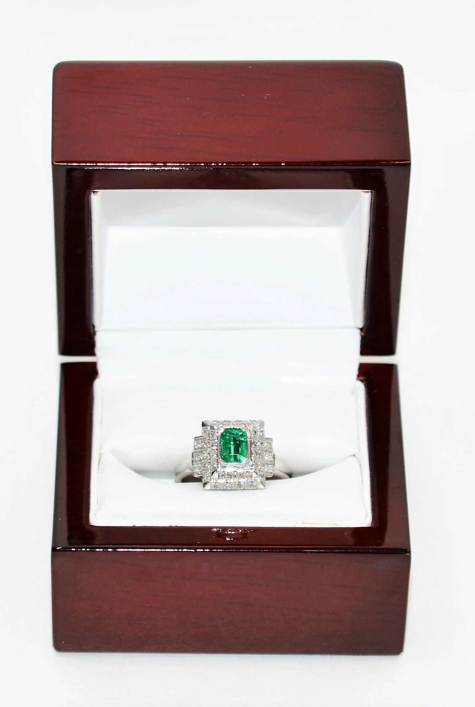 Natural Colombian Emerald & Diamond Ring 18K White Gold 1.23tcw Statement Ring Cocktail Ring May Birthstone Ring Fine Jewelry Women's Ring - Image 12
