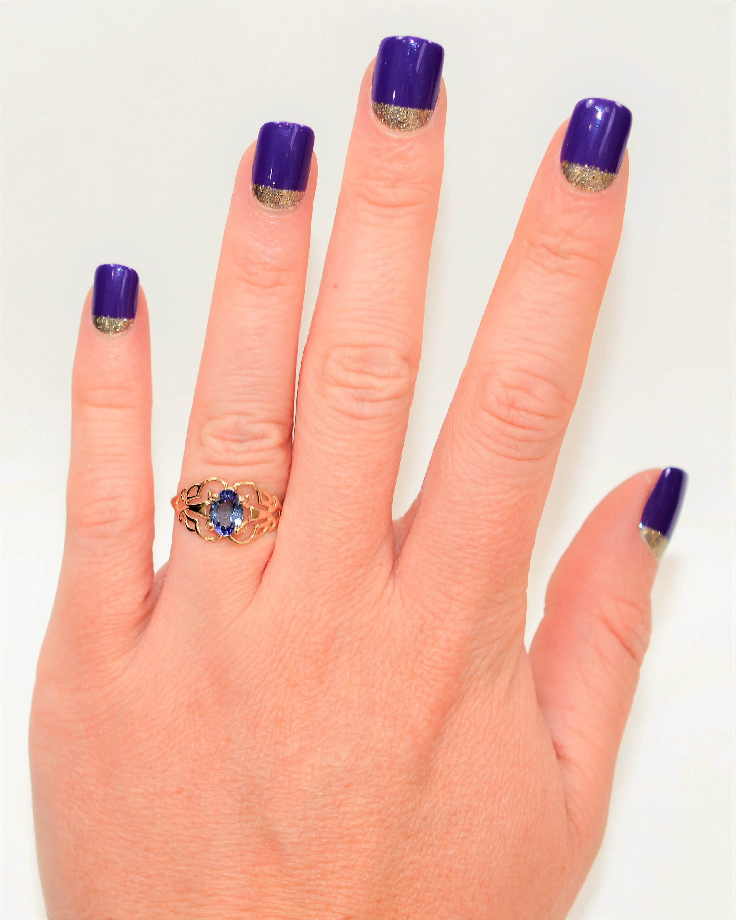 Natural Tanzanite Ring 14K Solid Gold .81ct Solitaire Ring Gemstone Ring December Birthstone Ring Vintage Ring Fine Jewelry Estate Jewellery - Image 2
