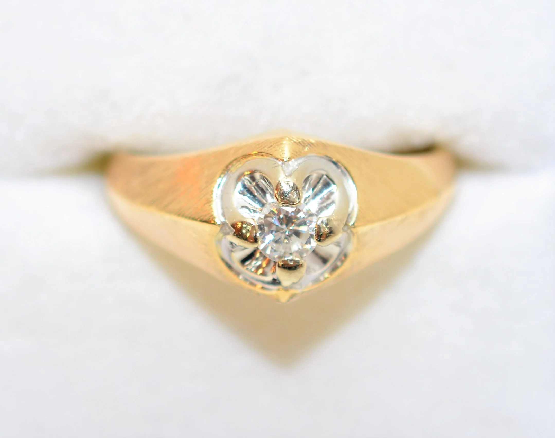 Natural Diamond Ring 14K Solid Gold .25ct Solitaire Ring Men's Ring Statement Ring Cocktail Ring Vintage Ring Estate Ring Estate Jewelry - Image 5