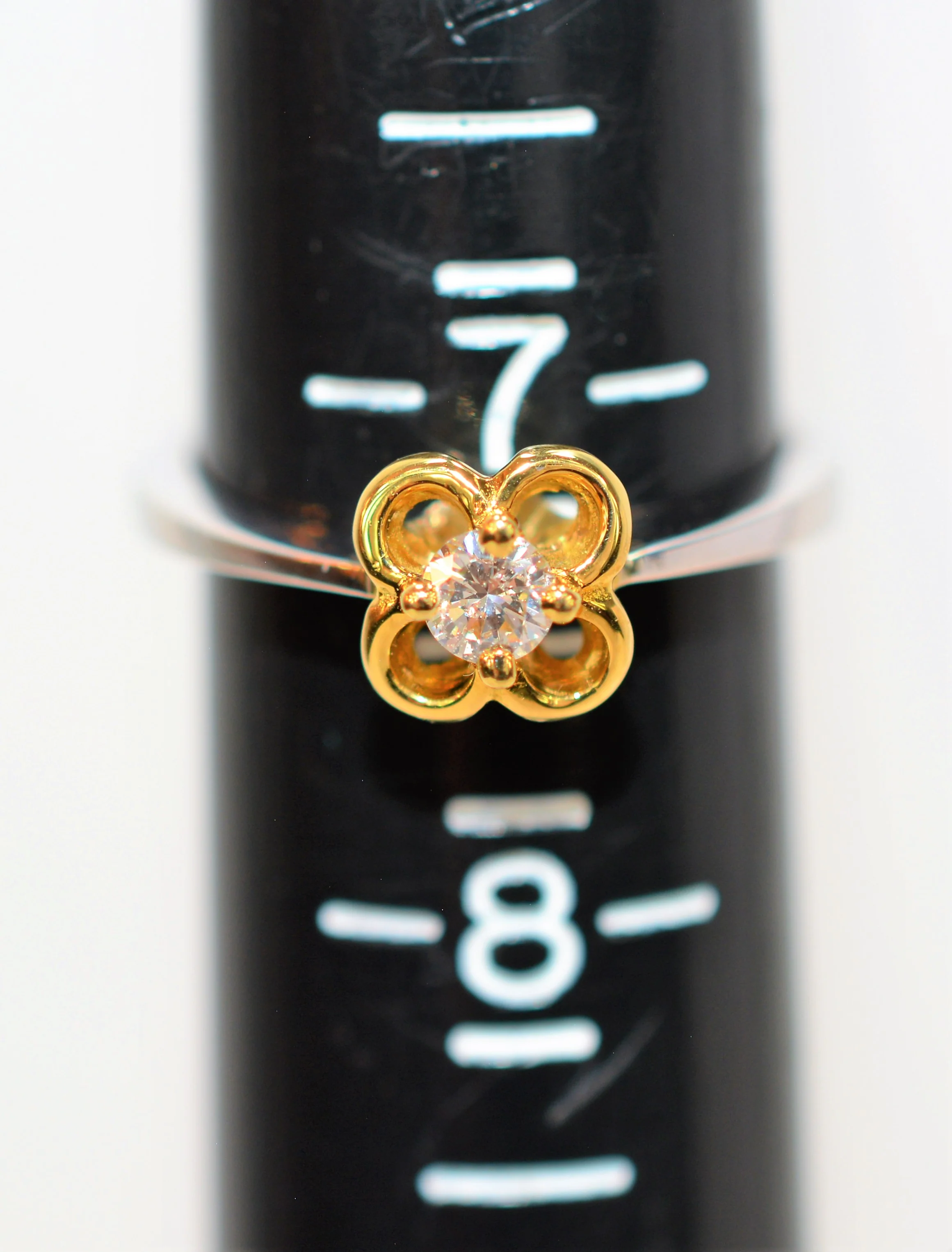 Natural Diamond Ring 18K Solid Gold .27ct Solitaire Ring Engagement Ring Flower Ring Promise Ring Wedding Ring Ladies Ring Fine Women's Ring - Image 9