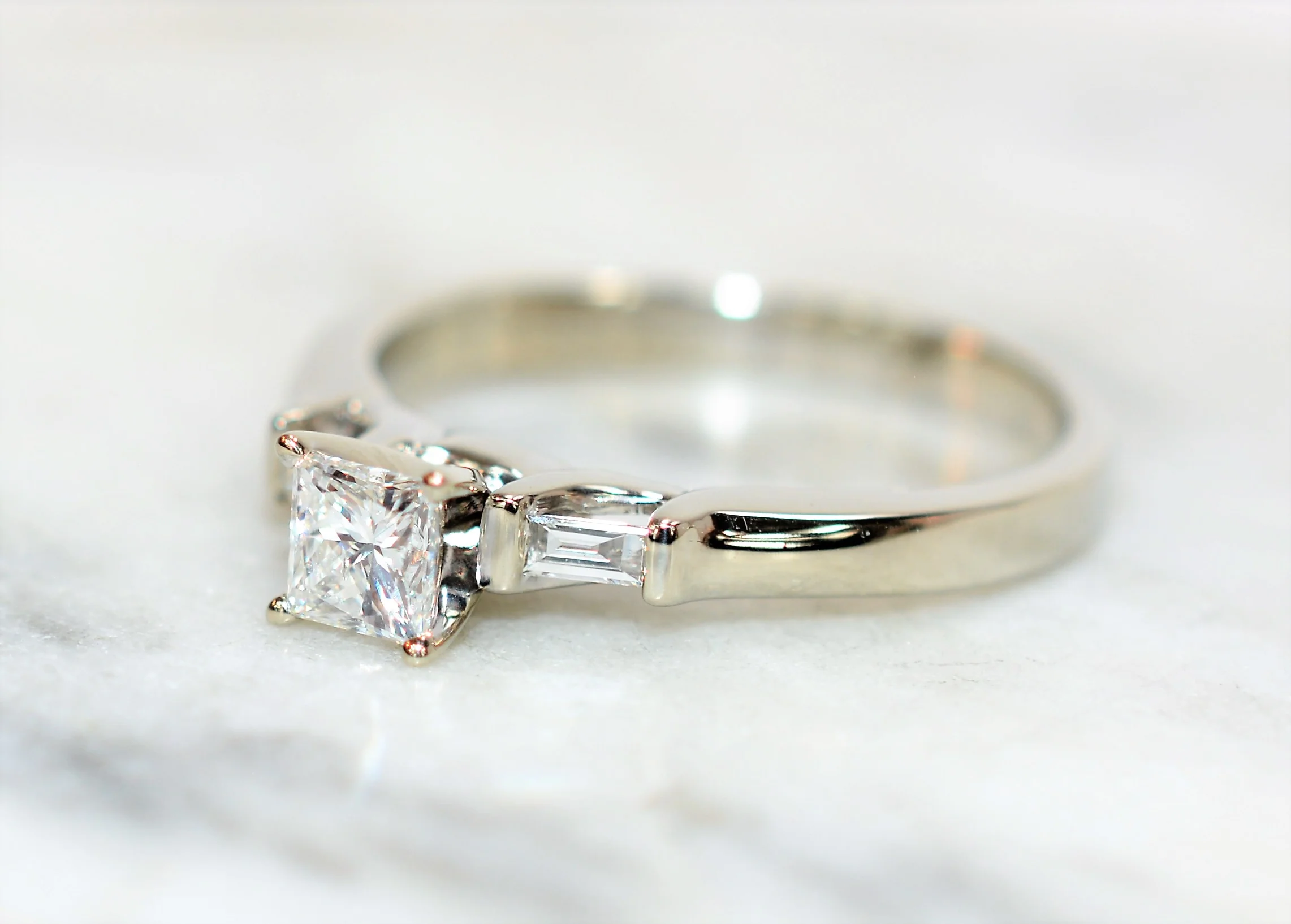 Natural Diamond Ring 14K Solid White Gold .64tcw Statement Ring Engagement Ring Wedding Ring Bridal Jewelry Ladies Ring Women's Ring Estate - Image 9