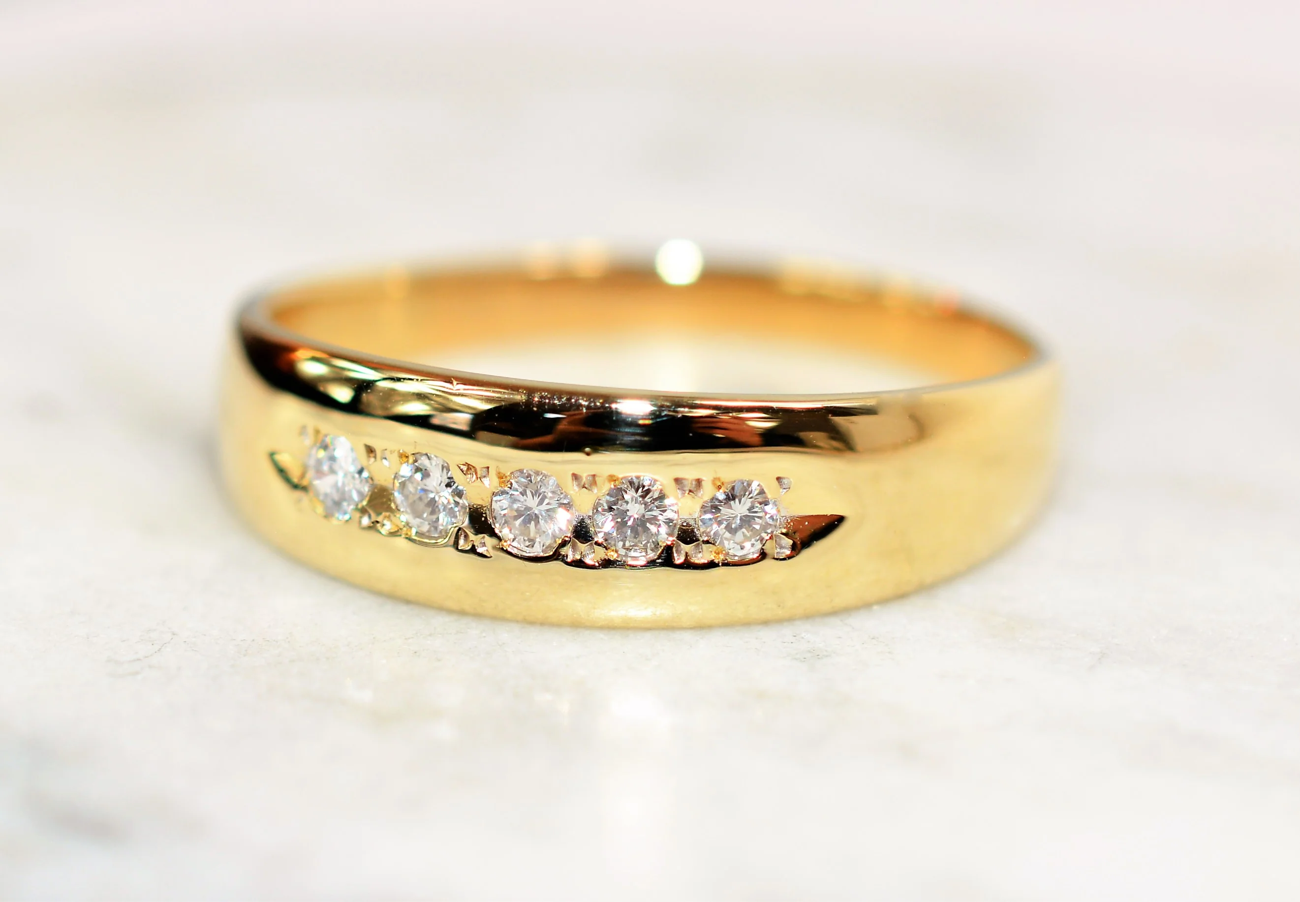 Natural Diamond Ring 14K Solid Gold .30tcw Men's Ring Band Ring Wedding Band Diamond Band Cocktail Ring Statement Ring Gold Ring Gold Band - Image 8