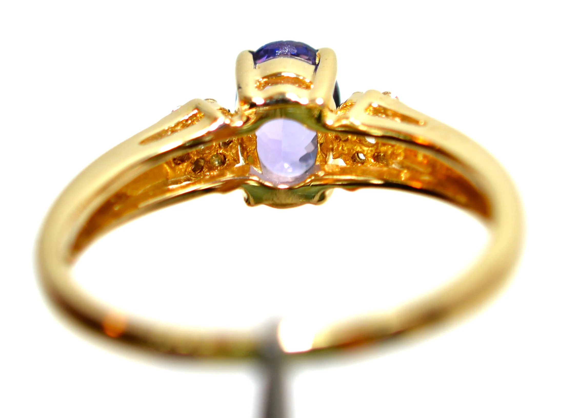 Effy Natural Tanzanite & Diamond Ring 14K Solid Gold 1.07tcw Gemstone Ring Birthstone Ring Flower Ring Engagement Ring Cocktail Ring Estate - Image 8