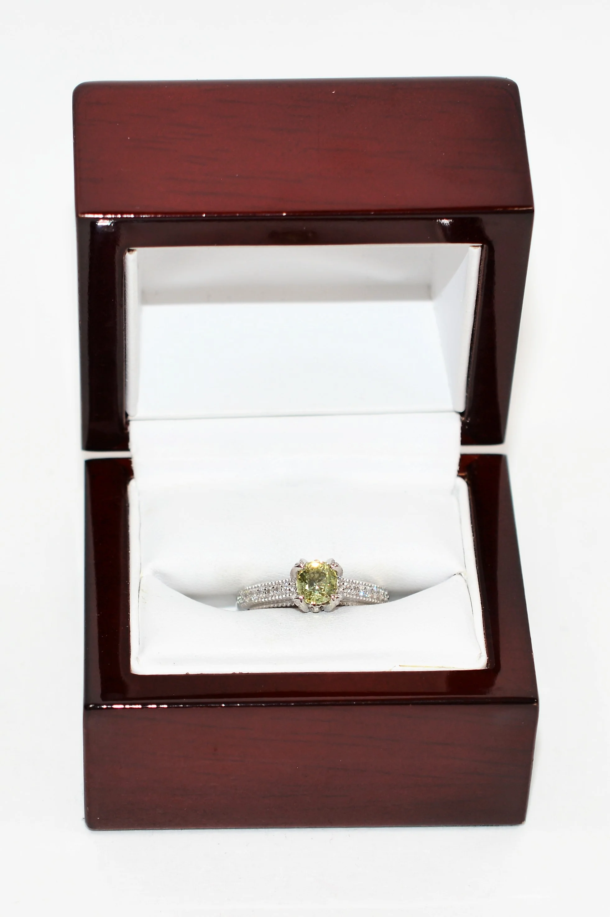 GIA Certified Natural Green Sapphire & Diamond Ring 14K Solid White Gold 1.39tcw Engagement Ring Bridal Jewelry Gemstone Engagement Jewelry - Image 14