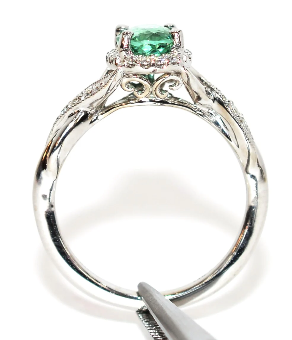 Gabriel Co. Certified Natural Brazilian Paraiba Tourmaline & Diamond Ring 14K White Gold 1.04tcw Engagement Ring Wedding Ring Cocktail Ring - Image 4