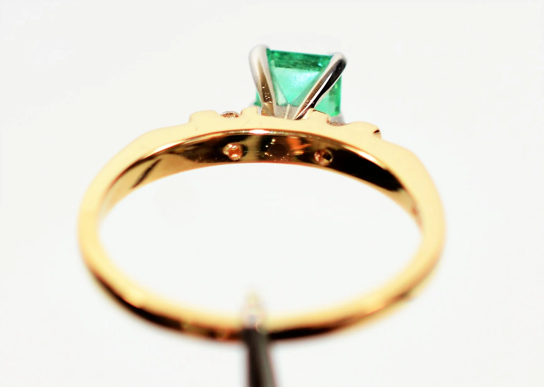 Natural Colombian Emerald & Diamond Wedding Ring Set 14K Solid Gold .63tcw Bridal Jewelry Engagement Ring Wedding Band Promise Ring Jewelry - Image 6