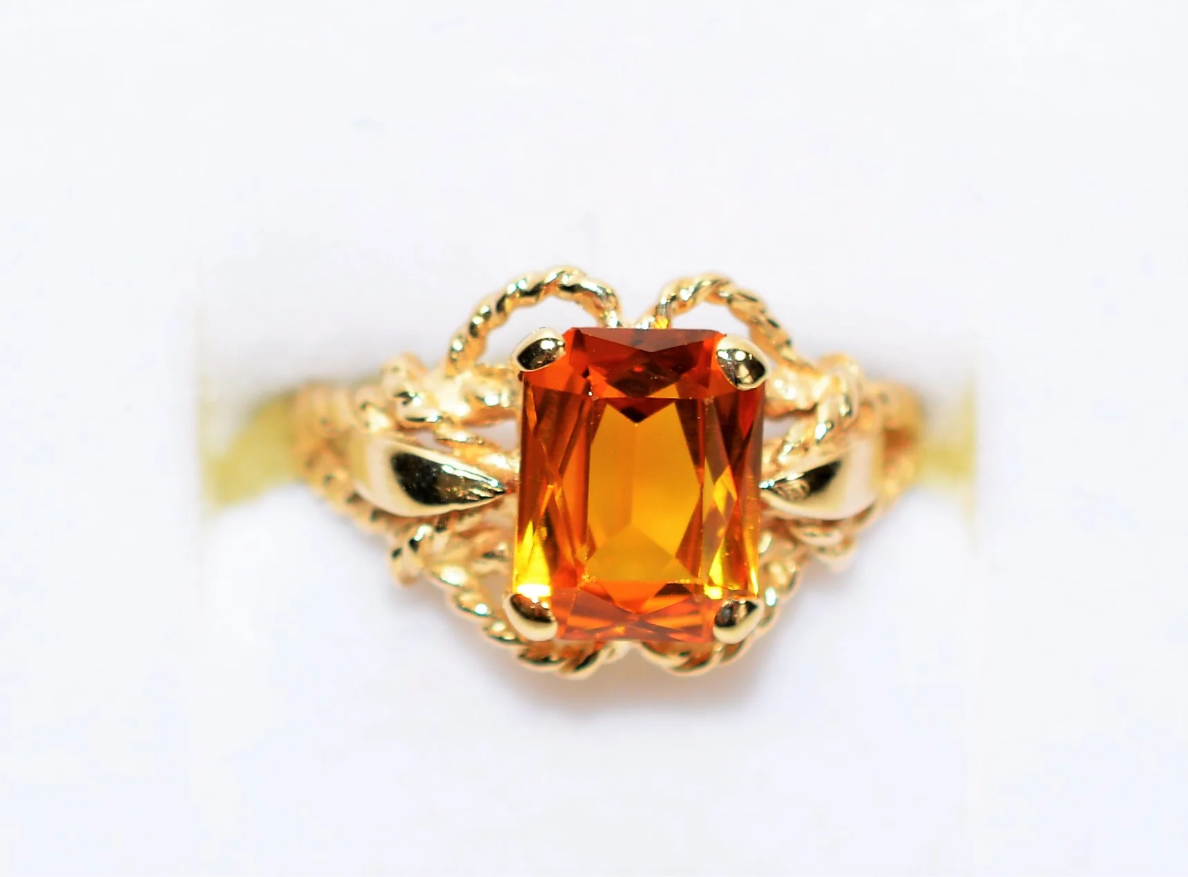 Natural Honey Citrine Natural 14K Gold 1.92ct Gemstone Ring Solitaire Ring Statement Ring Birthstone Ring Orange Ring Vintage Ring Estate - Image 5