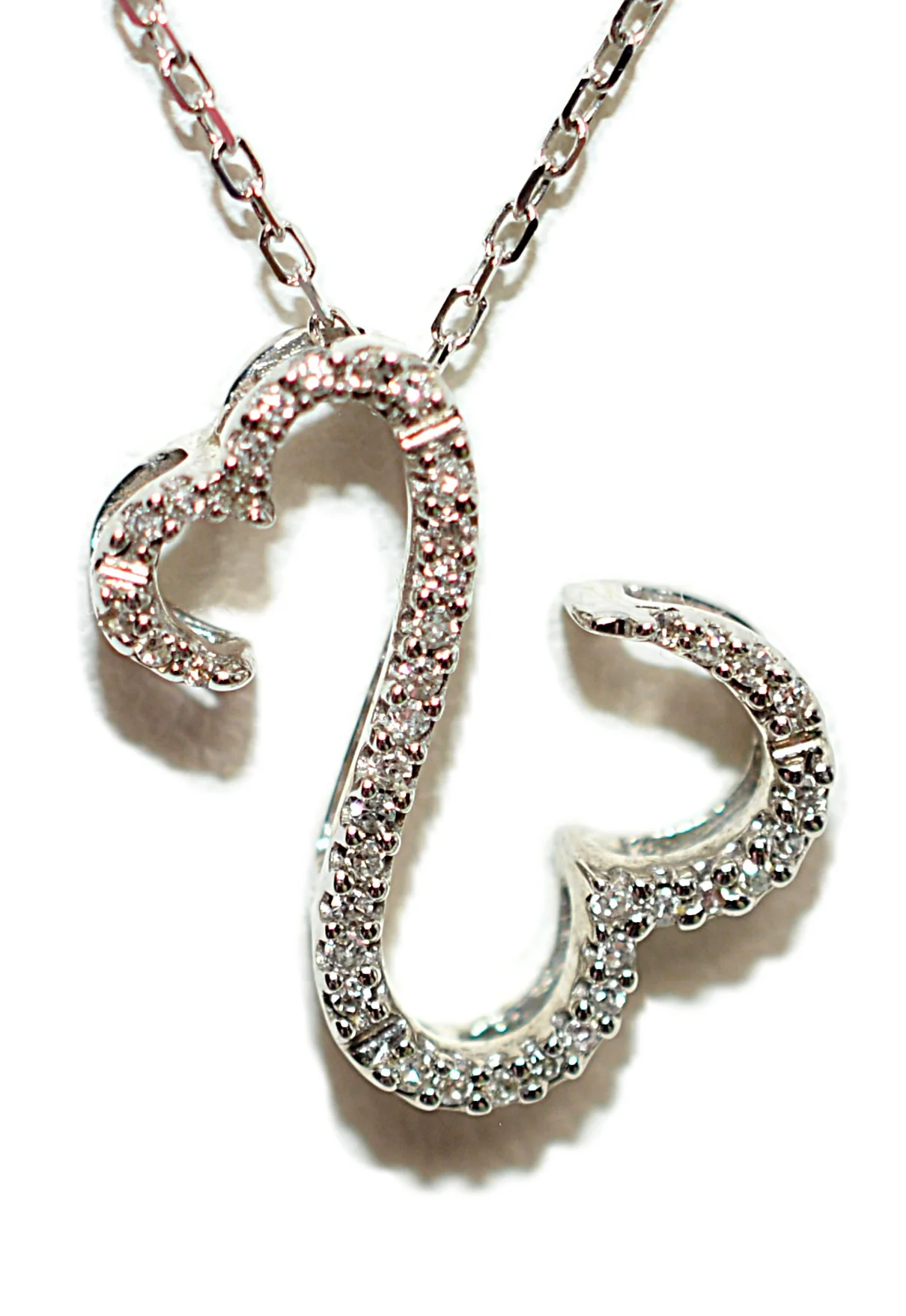 Jane Seymour Open Hearts Diamond Necklace 14K White Gold .20tcw Heart Pendant Designer Estate Jewelry Vintage Mothers Necklace Mom Love - Image 2