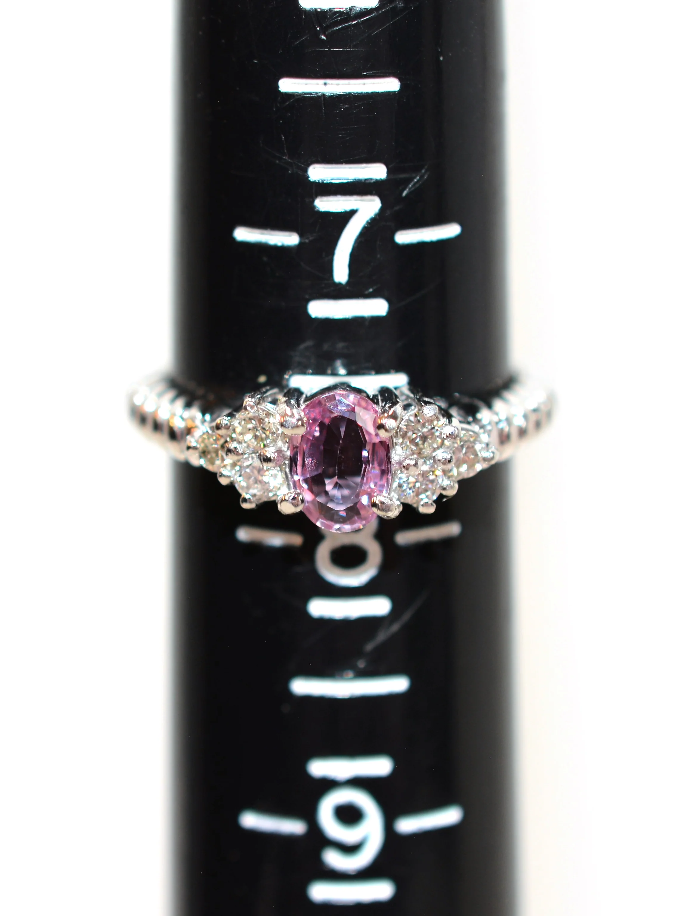 LeVian Certified Natural Padparadscha Sapphire & Diamond Ring Solid Platinum 1.12tcw Engagement Ring September Birthstone Ring Cocktail Ring - Image 10