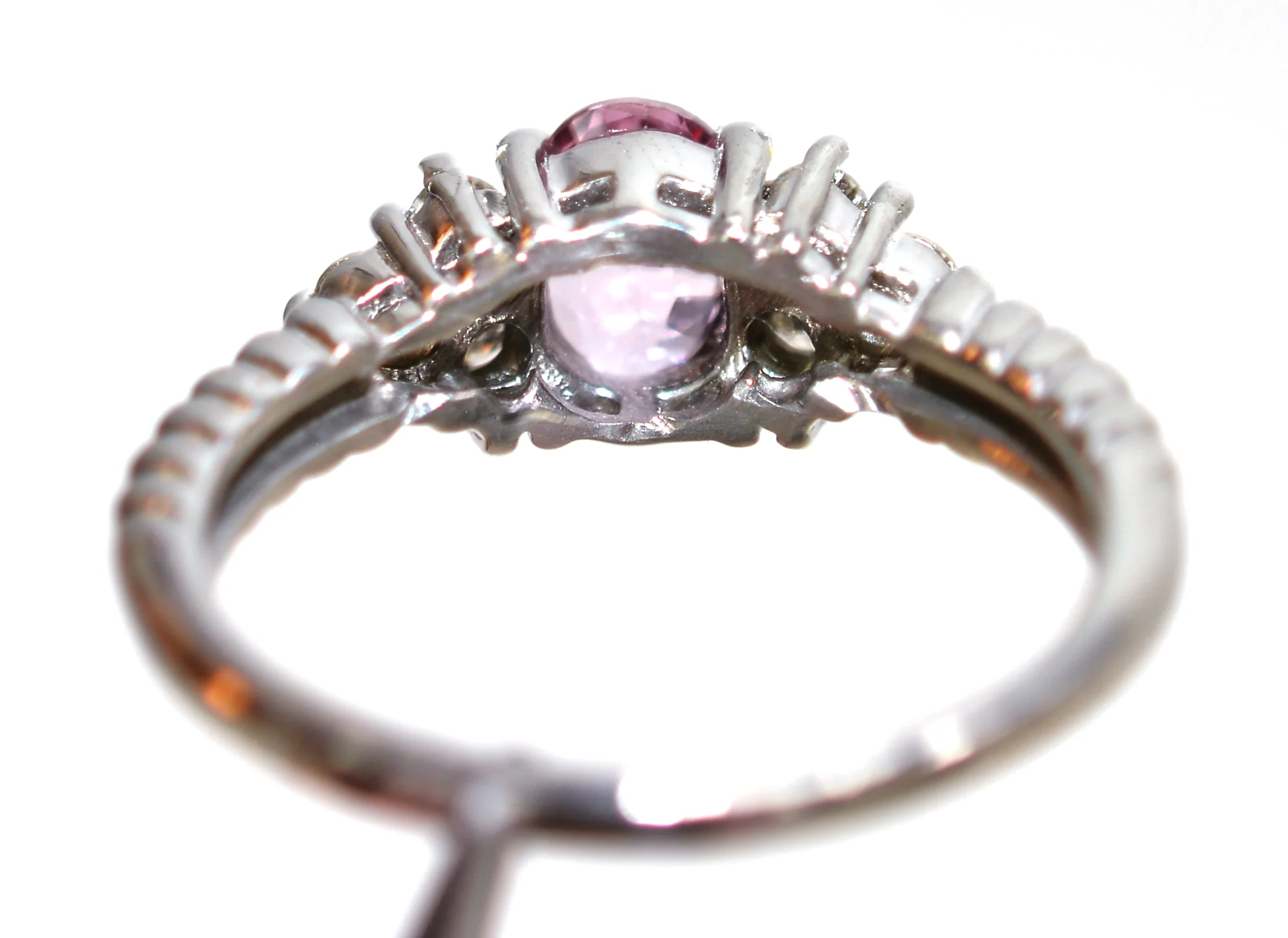 LeVian Certified Natural Padparadscha Sapphire & Diamond Ring Solid Platinum 1.12tcw Engagement Ring September Birthstone Ring Cocktail Ring - Image 8