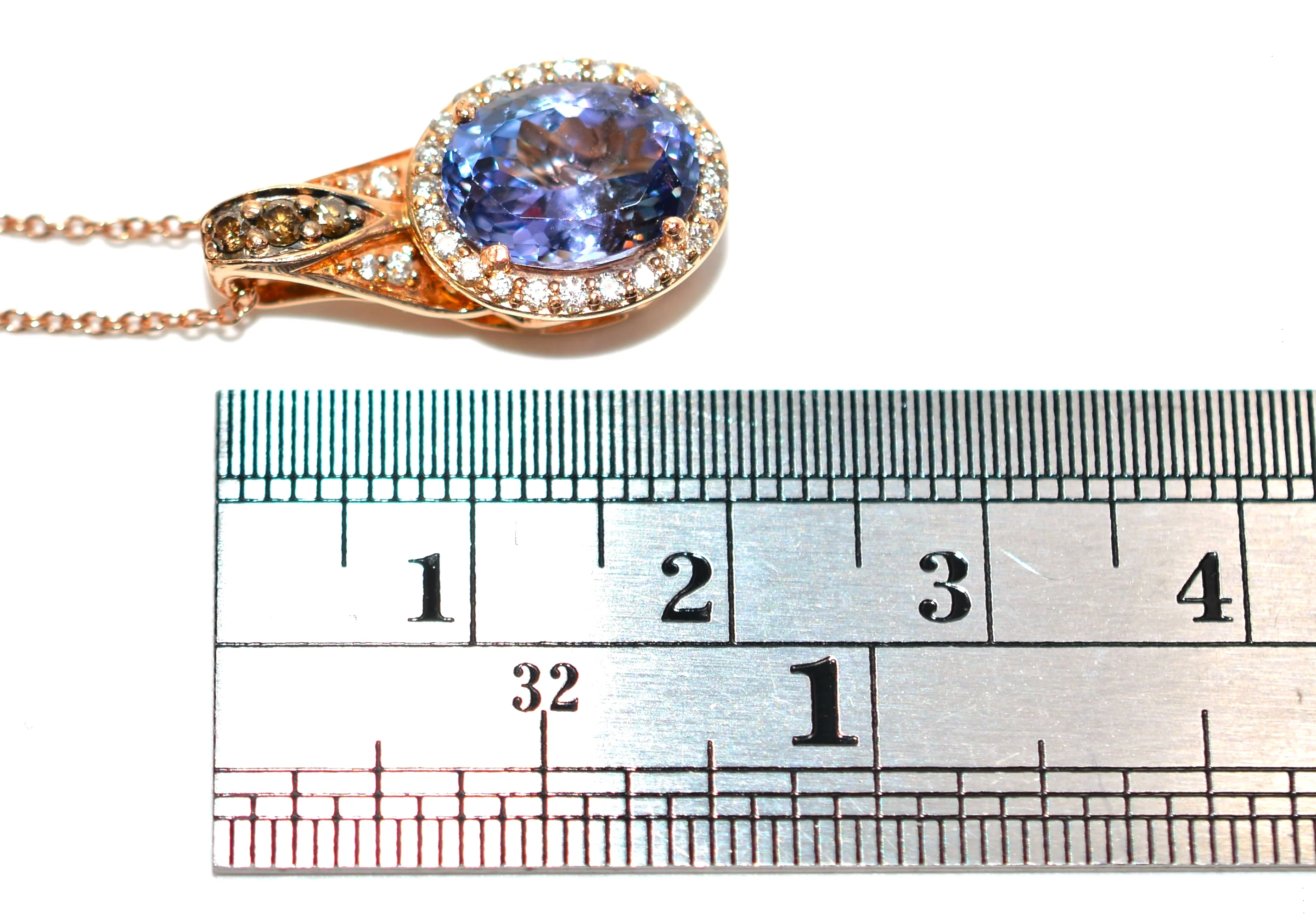 LeVian Certified Natural Tanzanite & Chocolate Diamond Necklace 14K Solid Rose Gold 3.18tcw LeVian Necklace Tanzanite Necklace Fine Designer - Image 10