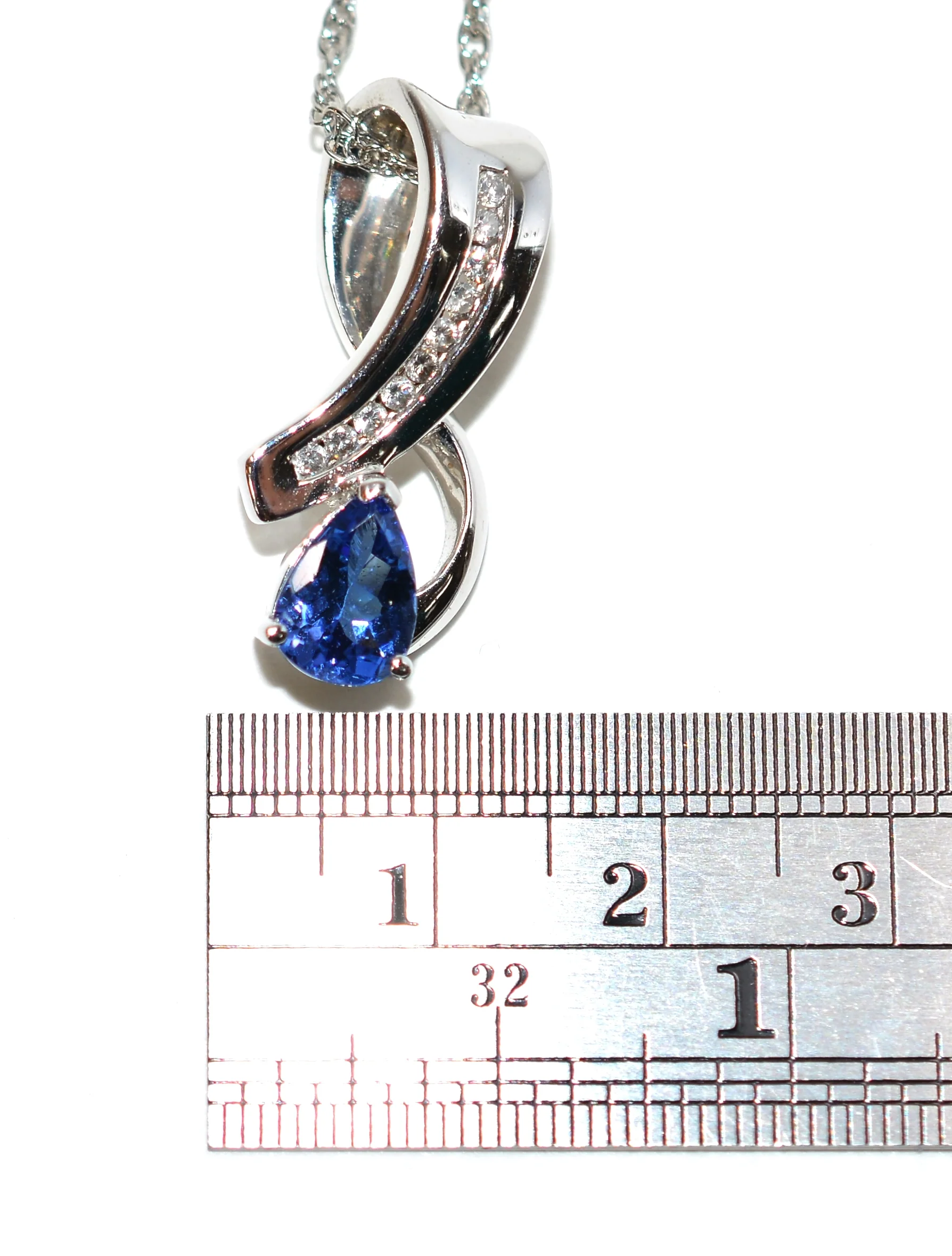 LeVian Natural D'Block Tanzanite & Diamond Necklace 14K Solid White Gold 1.61tcw Pendant Necklace Cocktail Statement Necklace Designer Bride - Image 12