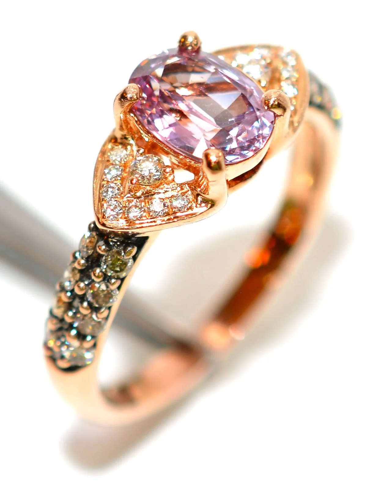 LeVian GIA Certified Natural Spinel & Diamond Ring 14K Rose Gold 1.32tcw Designer Gemstone Birthstone Pink Engagement Bridal Fine Jewellery - Image 5