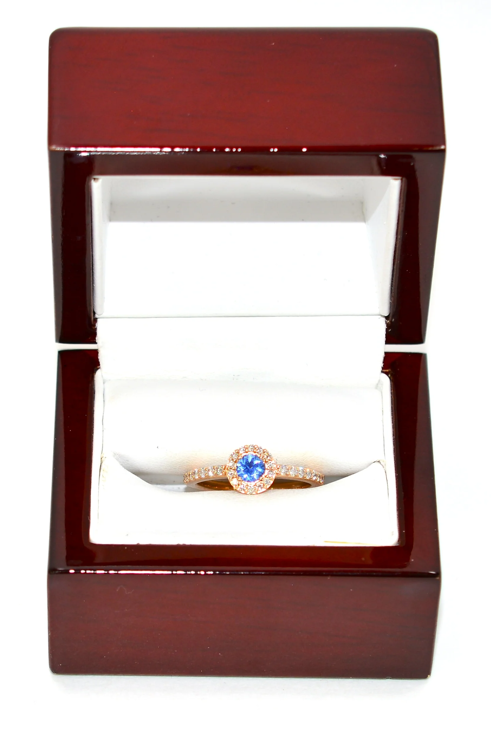 LeVian Natural Ceylon Sapphire & Diamond Ring 14K Solid Rose Gold .74tcw Ring Engagement Ring LeVian Ring Wedding Ring Sapphire Ring Bridal - Image 13